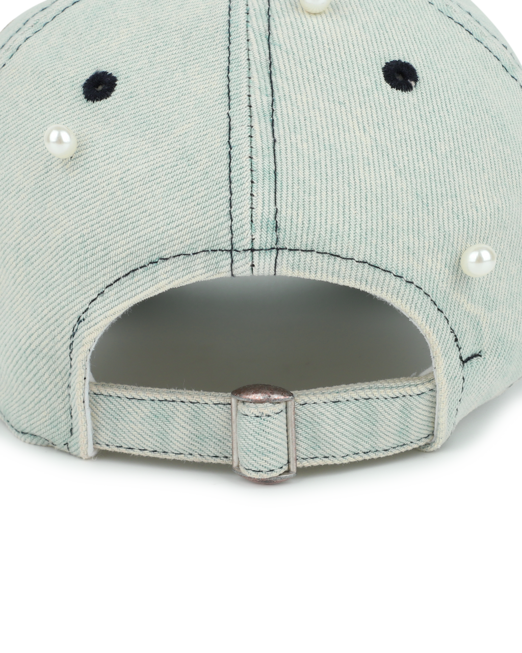 Kimhe Kim - Washed Pearl Denim Ball Cap (Sky Blue) product image 6 | TRAB K-Fashion Australia