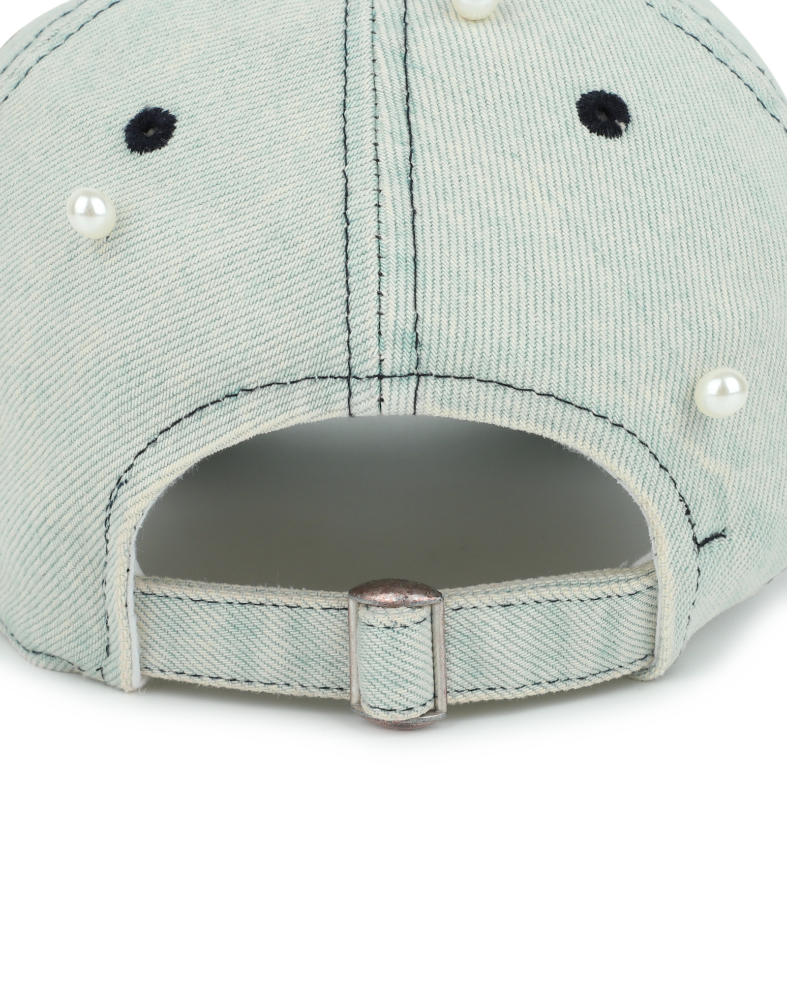 Kimhe Kim - Washed Pearl Denim Ball Cap (Sky Blue) product image 6 | TRAB K-Fashion Australia