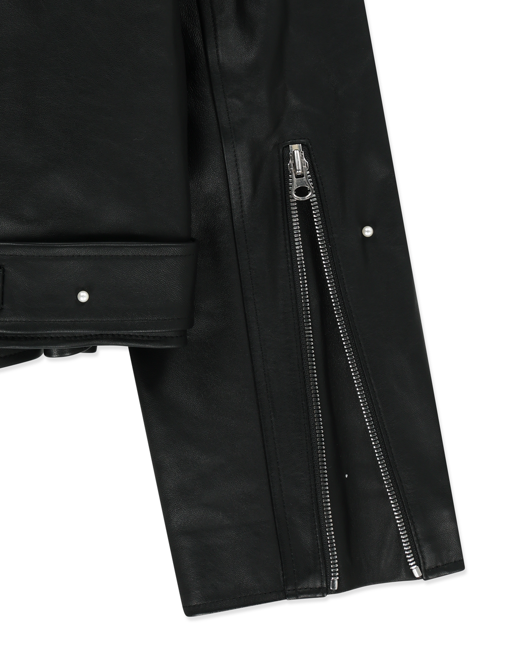 Kimhe Kim - Pearl Embellished Leather Biker Jacket (Black) product image 10 | TRAB K-Fashion Australia