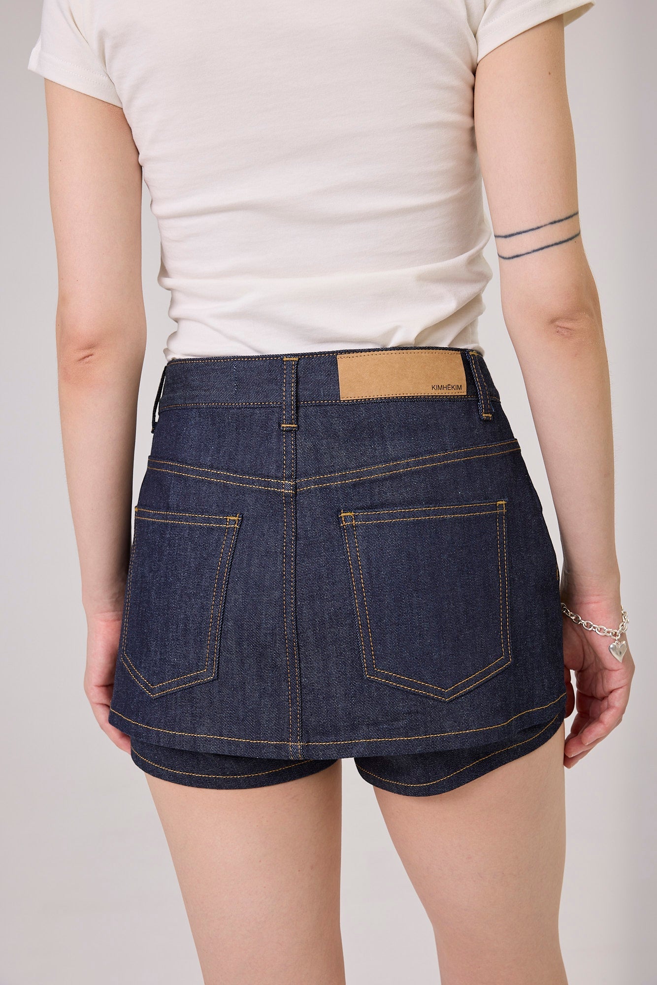 Kimhe Kim - Denim Layered Skirt Short (Blue) product image 4 | TRAB K-Fashion Australia