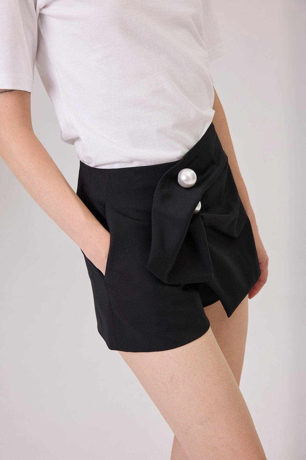 Kimhe Kim - Venus Short Wrap Pants (Black) product image 1 | TRAB K-Fashion Australia