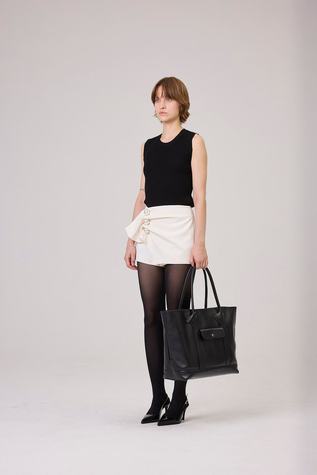 Kimhe Kim - Venus Short Wrap Pants (Ivory) product image 2 | TRAB K-Fashion Australia