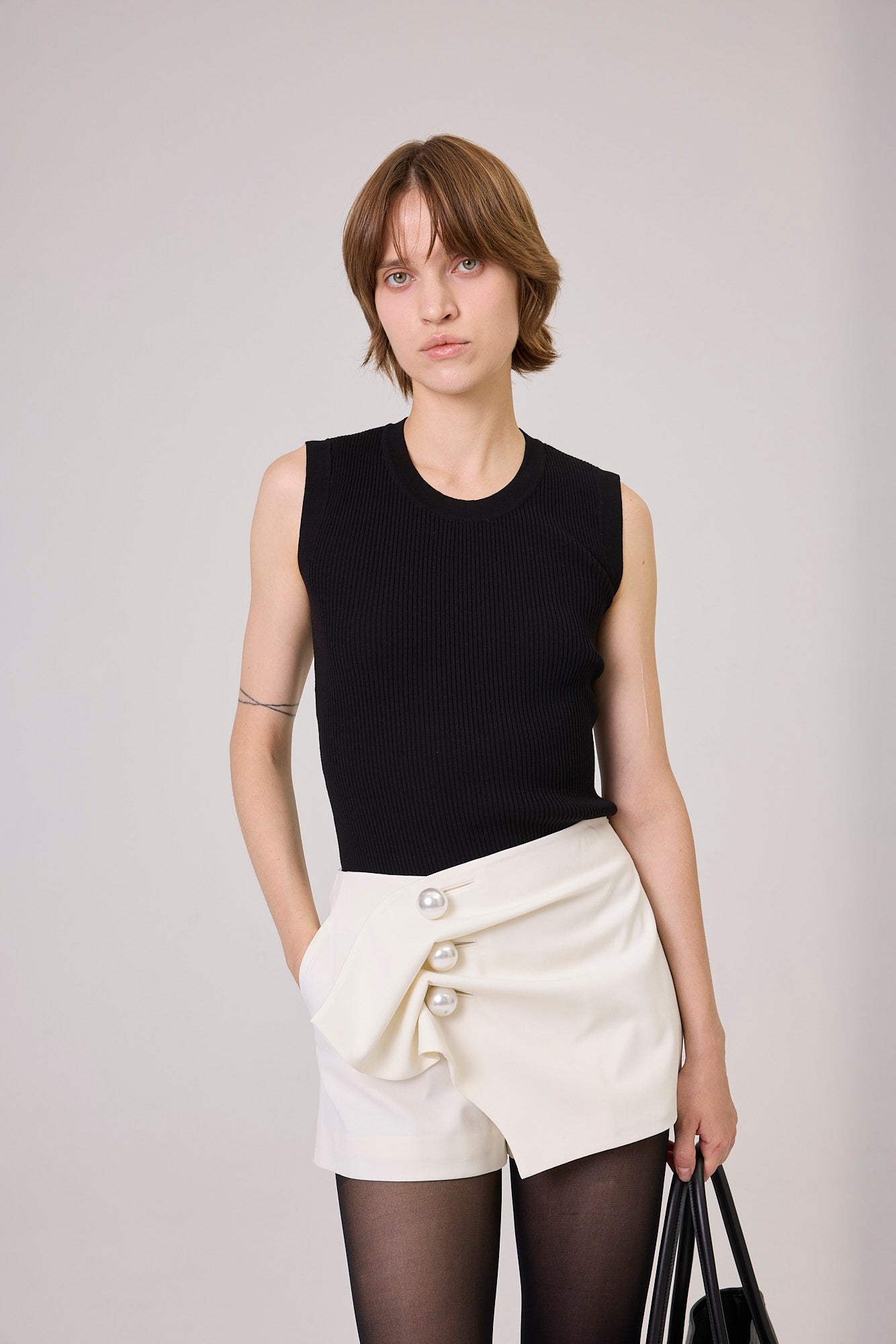 Kimhe Kim - Venus Short Wrap Pants (Ivory) product image 4 | TRAB K-Fashion Australia