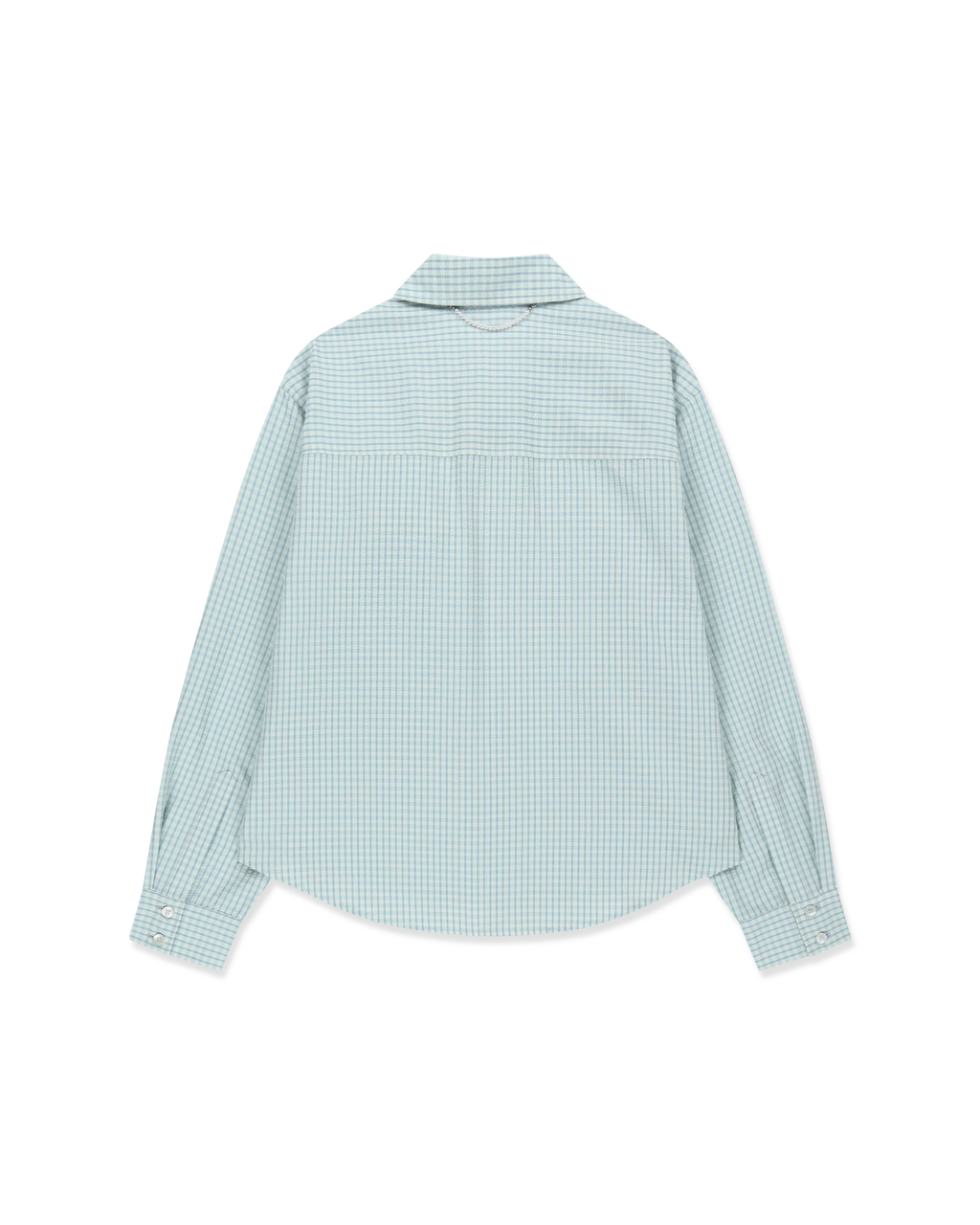 Kimhe Kim - Rose Embellished Checkered Shirt (Blue) product image 2 | TRAB K-Fashion Australia
