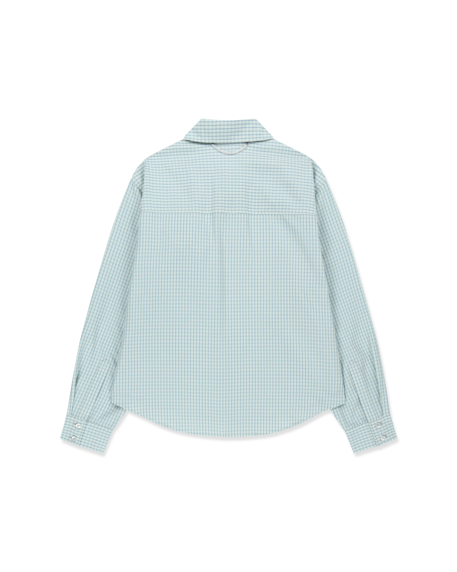 Kimhe Kim - Rose Embellished Checkered Shirt (Blue) product image 2 | TRAB K-Fashion Australia