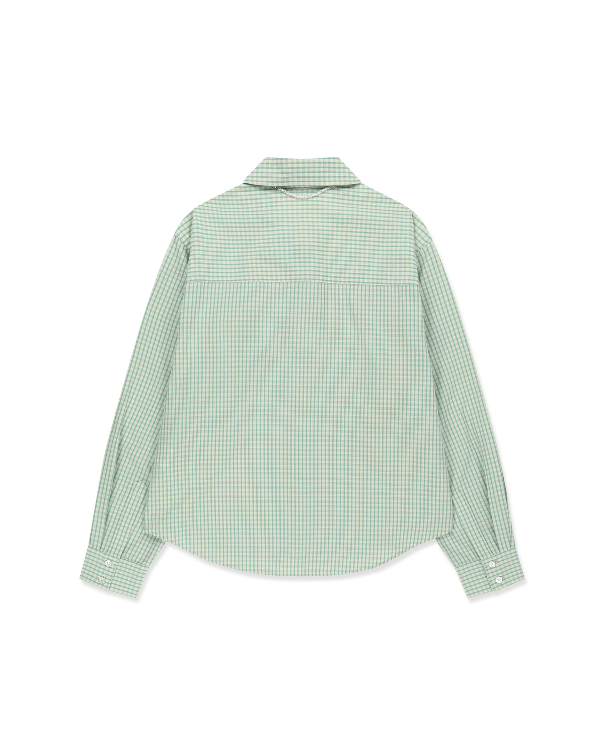 Kimhe Kim - Rose Embellished Checkered Shirt (Green) product image 2 | TRAB K-Fashion Australia