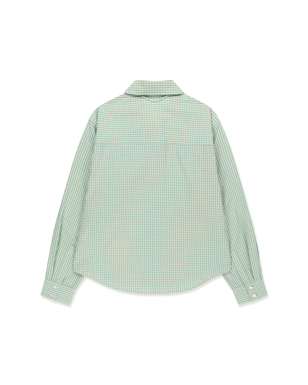 Kimhe Kim - Rose Embellished Checkered Shirt (Green) product image 2 | TRAB K-Fashion Australia
