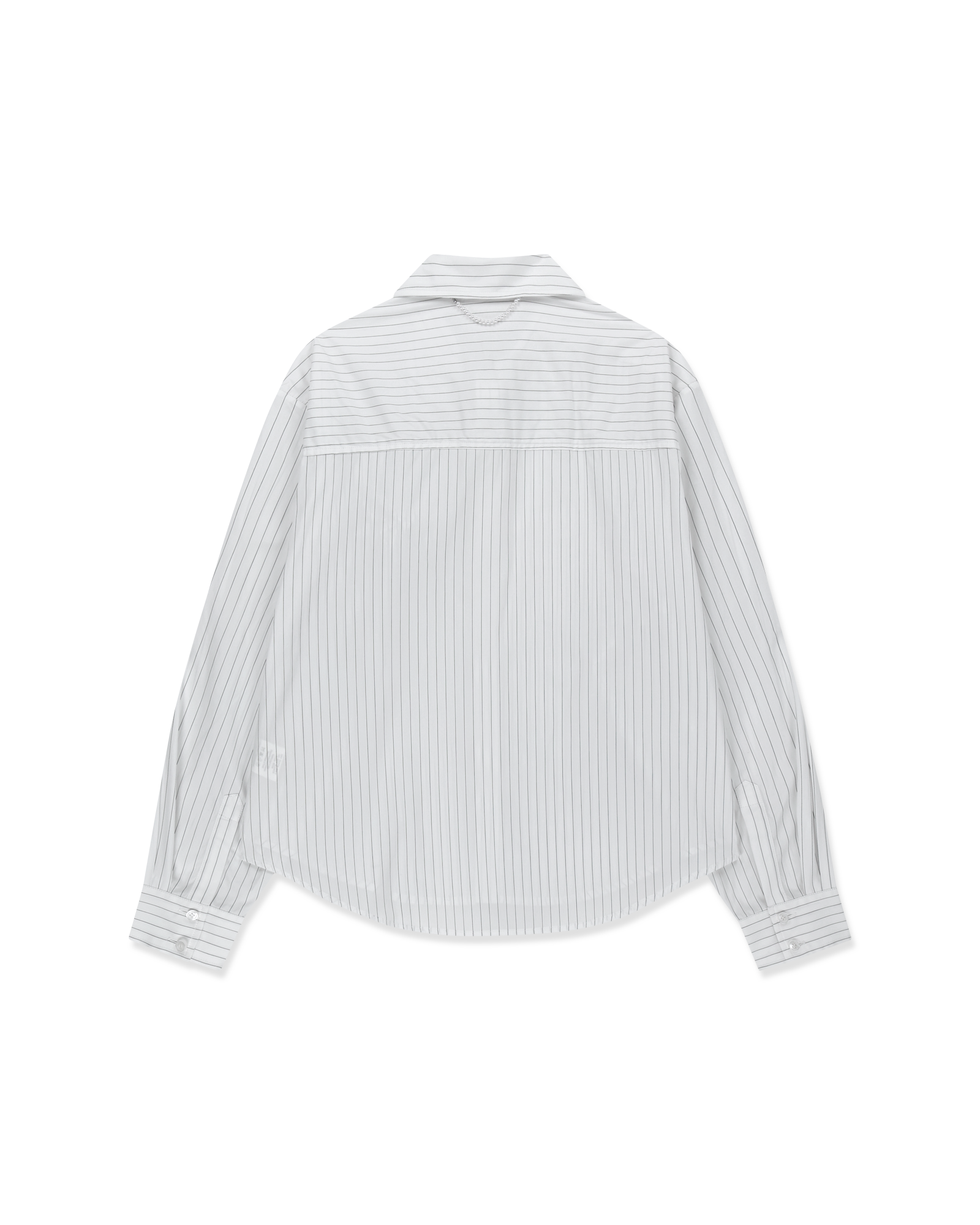 Kimhe Kim - Rose Embellished Striped Shirt (White) product image 10 | TRAB K-Fashion Australia