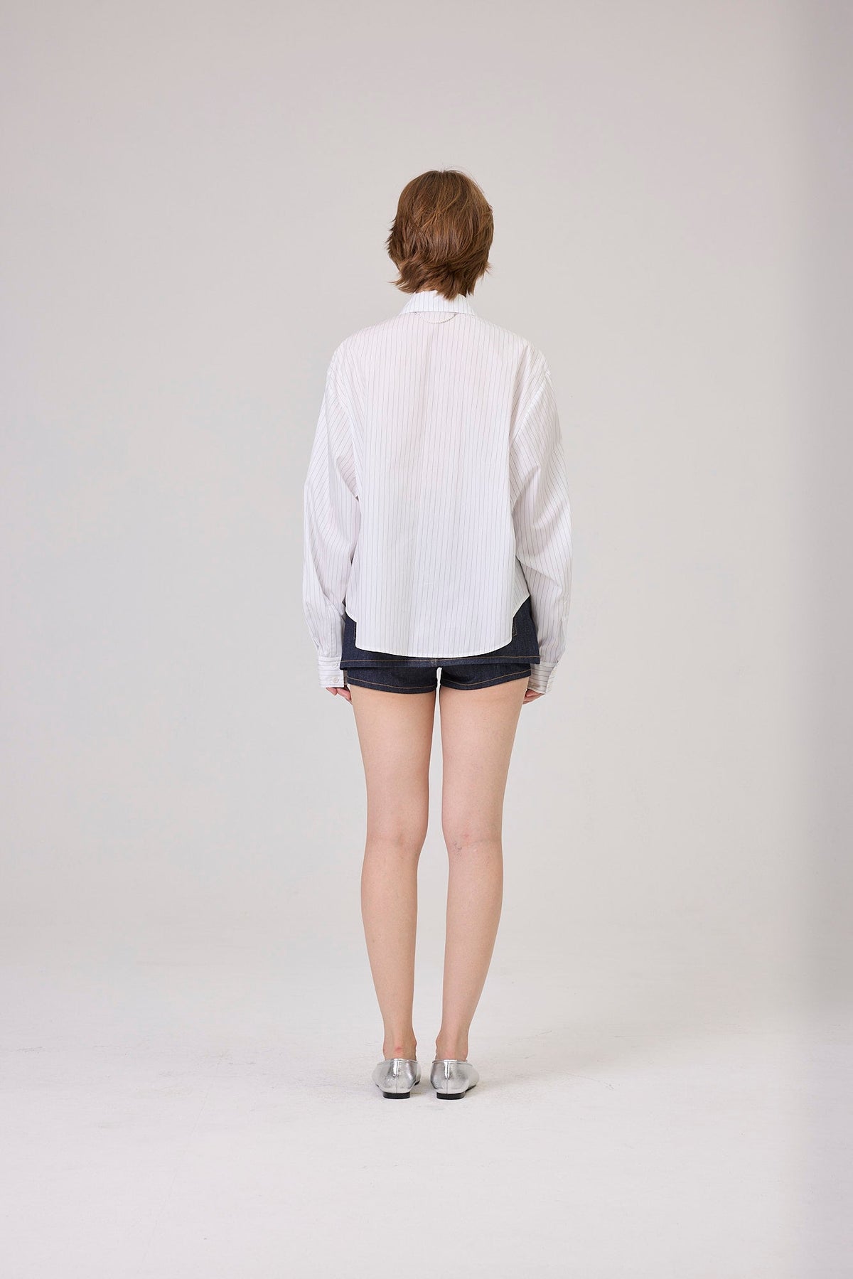 Kimhe Kim - Rose Embellished Striped Shirt (White) product image 4 | TRAB K-Fashion Australia