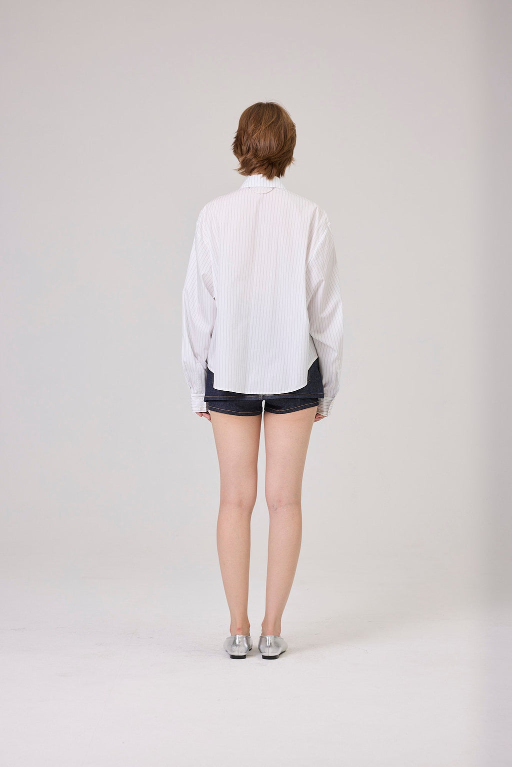Kimhe Kim - Rose Embellished Striped Shirt (White) product image 4 | TRAB K-Fashion Australia