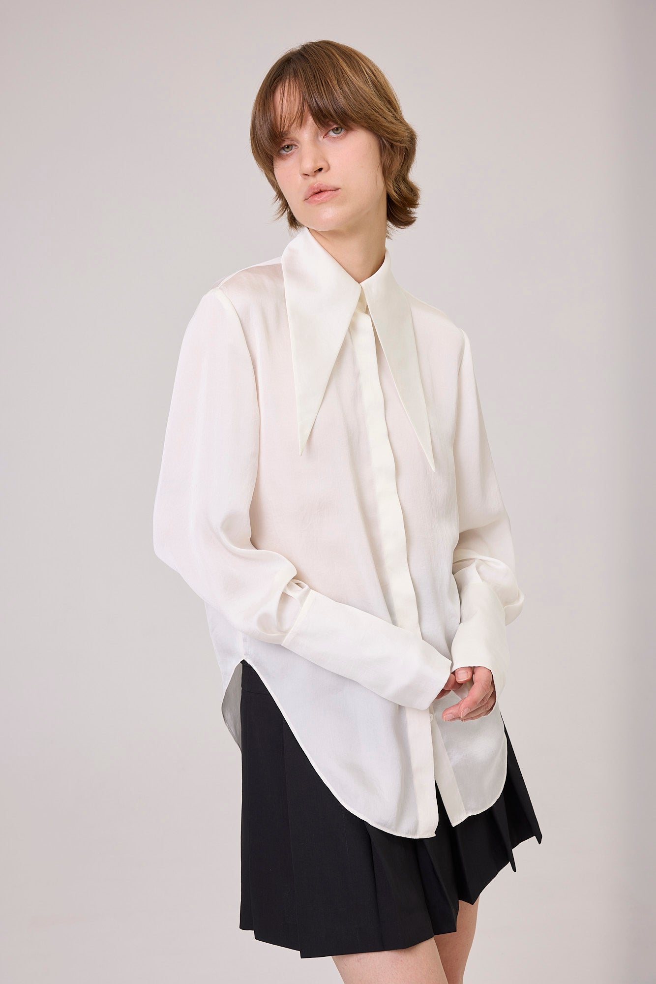 Kimhe Kim - Satin Elf Shirt (Ivory) product image 7 | TRAB K-Fashion Australia