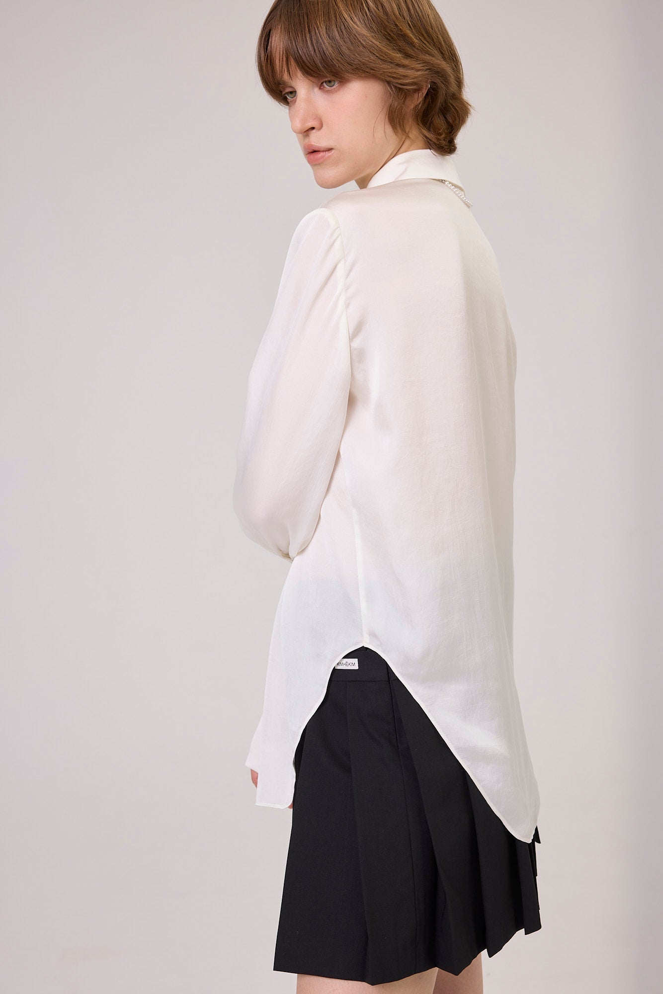 Kimhe Kim - Satin Elf Shirt (Ivory) product image 8 | TRAB K-Fashion Australia