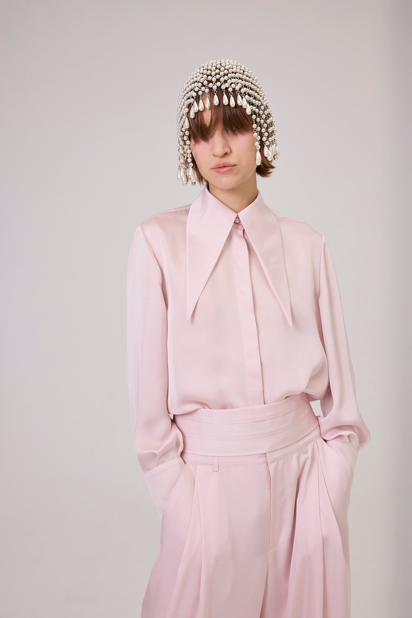 Kimhe Kim - Satin Elf Shirt (Pink) product image 1 | TRAB K-Fashion Australia