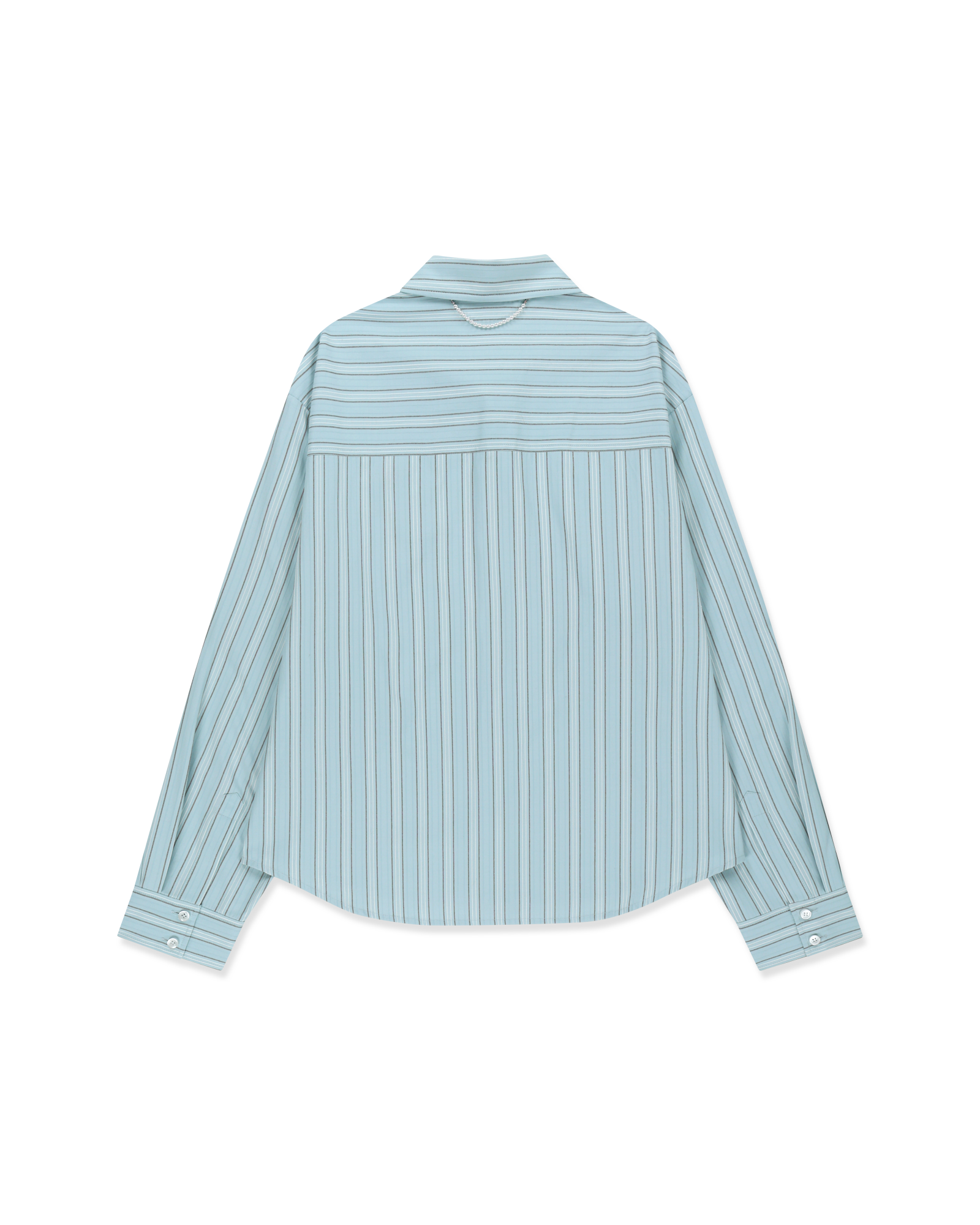 Kimhe Kim - Rose Embroidered Striped Shirt (Blue) product image 2 | TRAB K-Fashion Australia