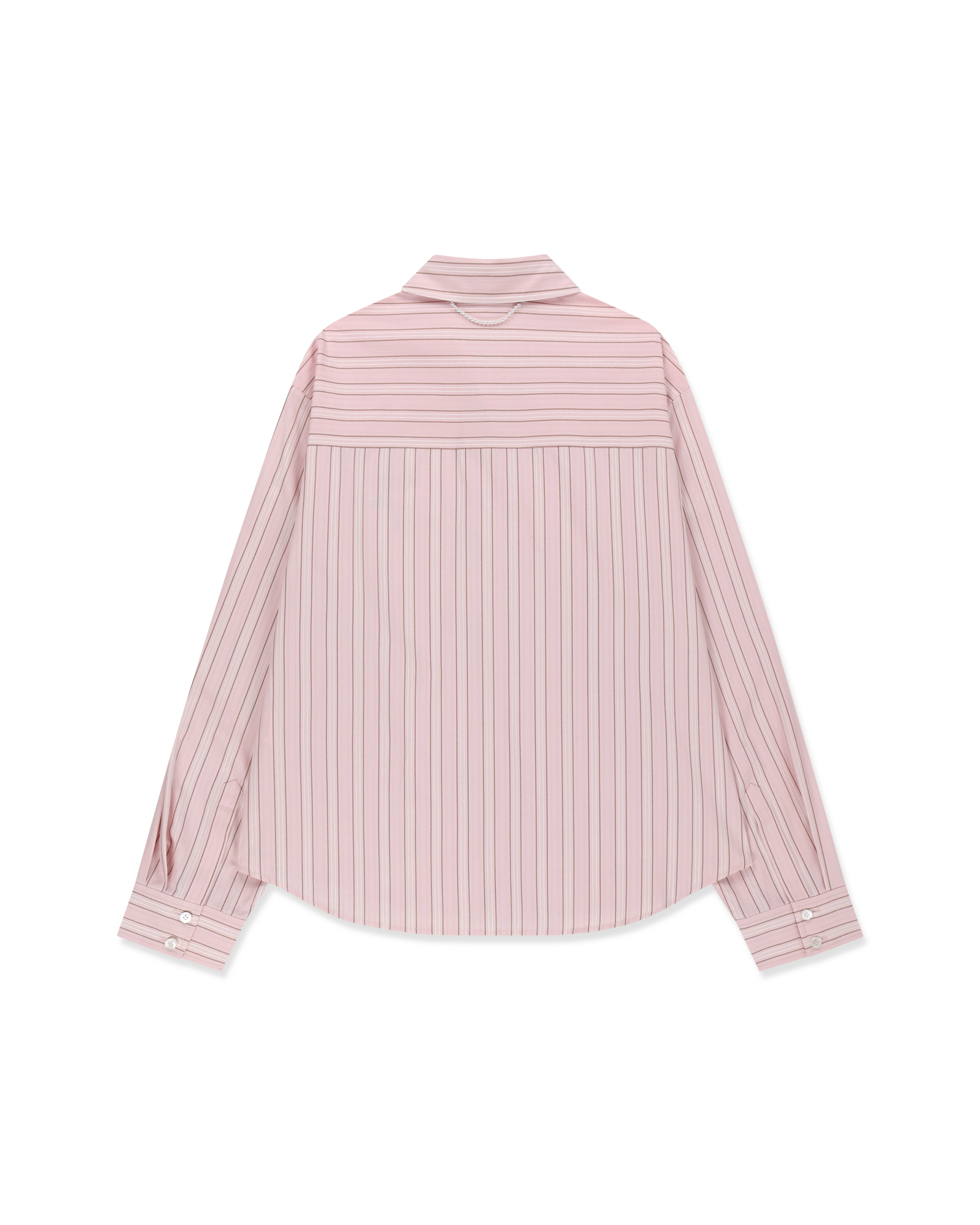 Kimhe Kim - Rose Embroidered Striped Shirt (Pink) product image 7 | TRAB K-Fashion Australia