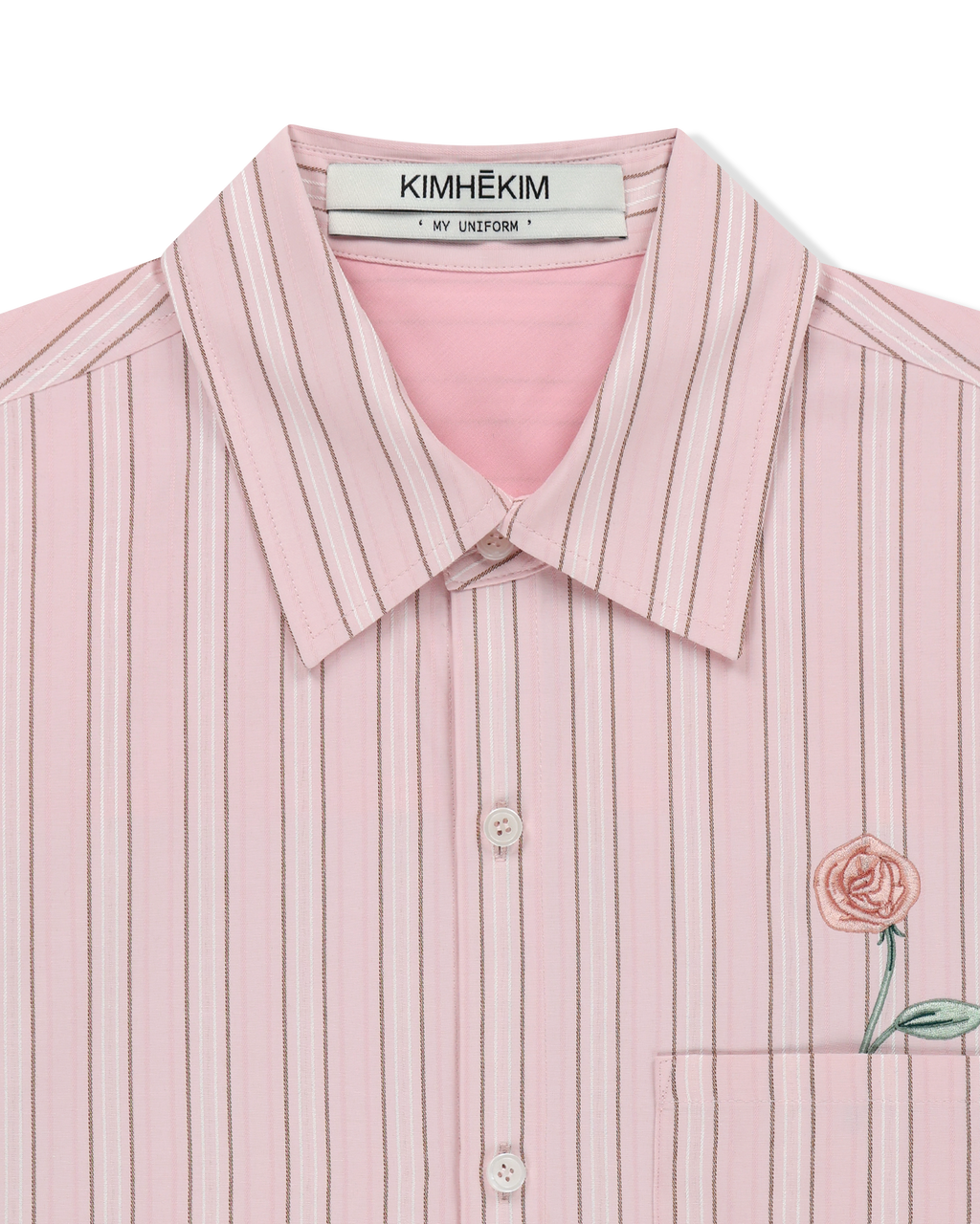 Kimhe Kim - Rose Embroidered Striped Shirt (Pink) product image 10 | TRAB K-Fashion Australia