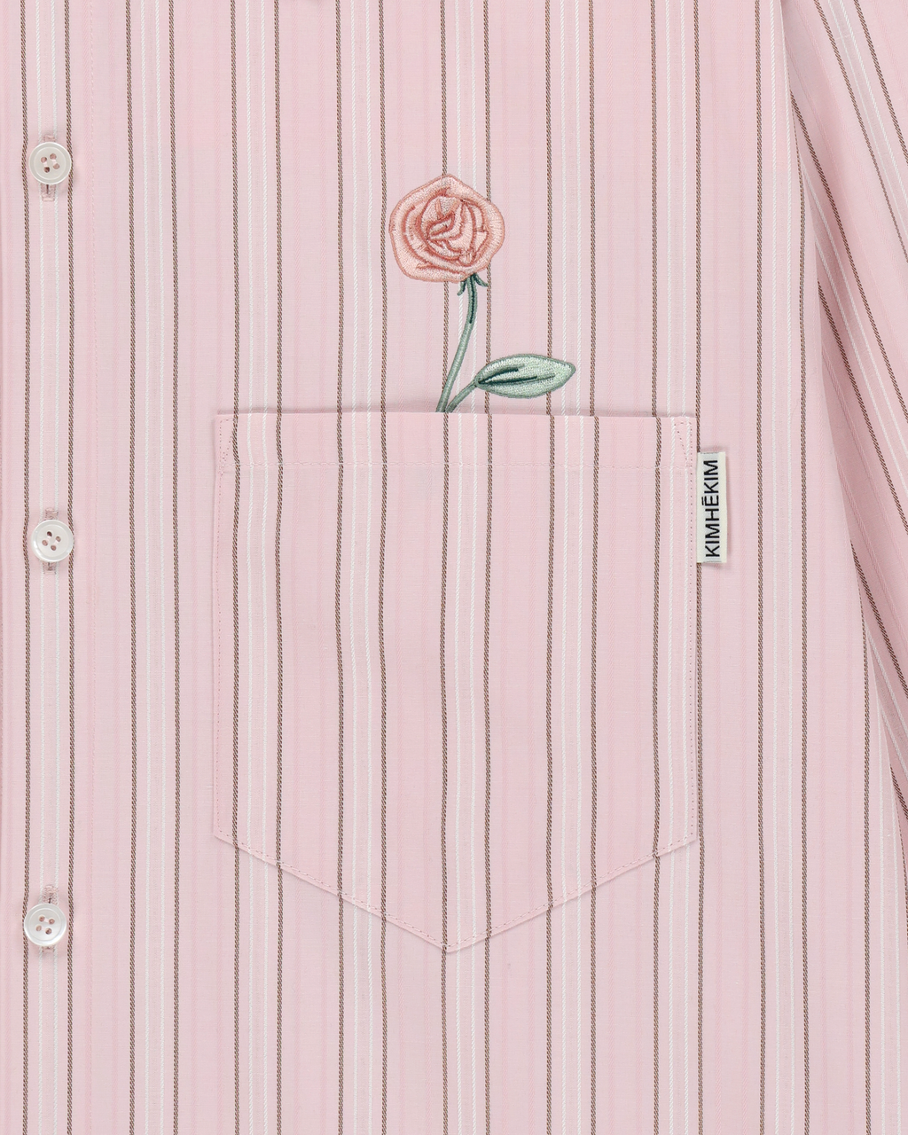 Kimhe Kim - Rose Embroidered Striped Shirt (Pink) product image 9 | TRAB K-Fashion Australia