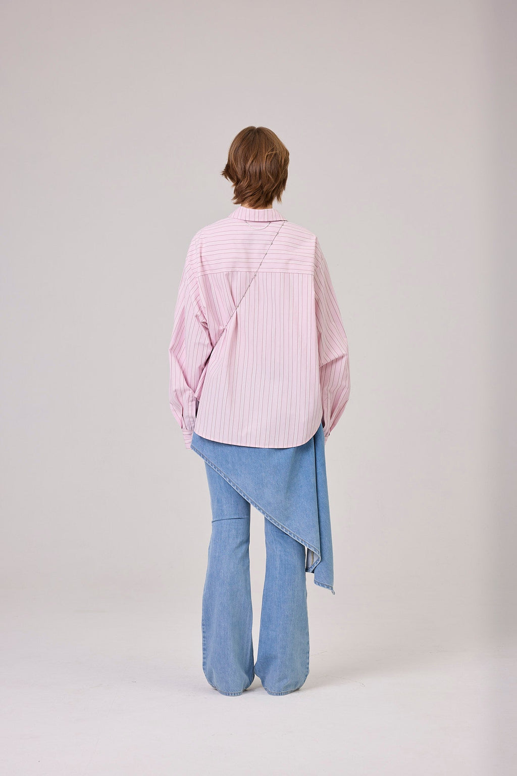 Kimhe Kim - Rose Embroidered Striped Shirt (Pink) product image 4 | TRAB K-Fashion Australia