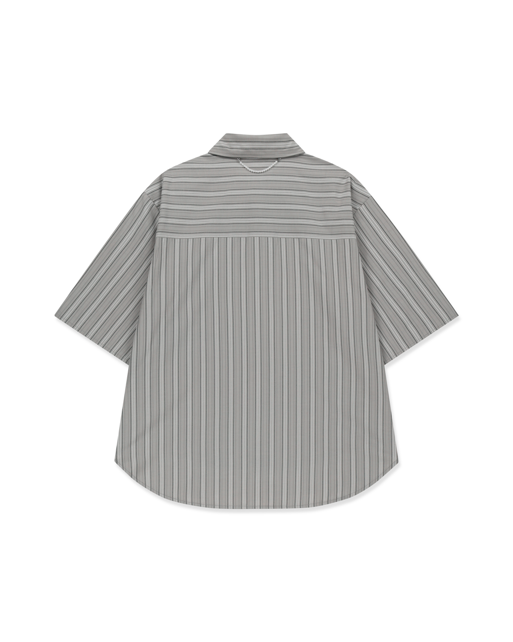 Kimhe Kim - Rose Embroidered Striped Short Sleeve Shirt (Grey) product image 2 | TRAB K-Fashion Australia