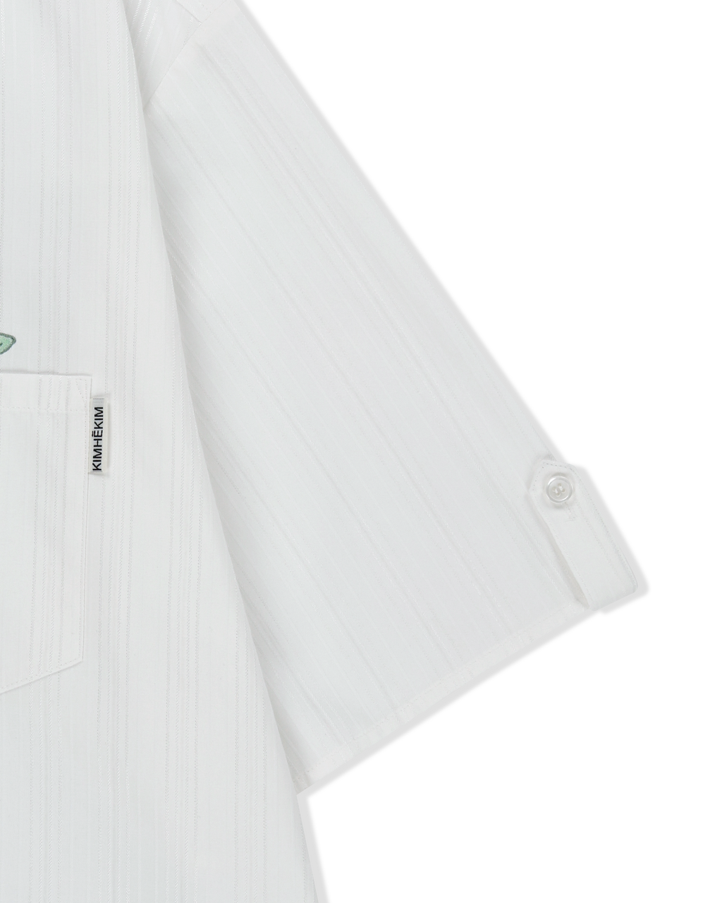 Kimhe Kim - Rose Embroidered Striped Short Sleeve Shirt (White) product image 10 | TRAB K-Fashion Australia