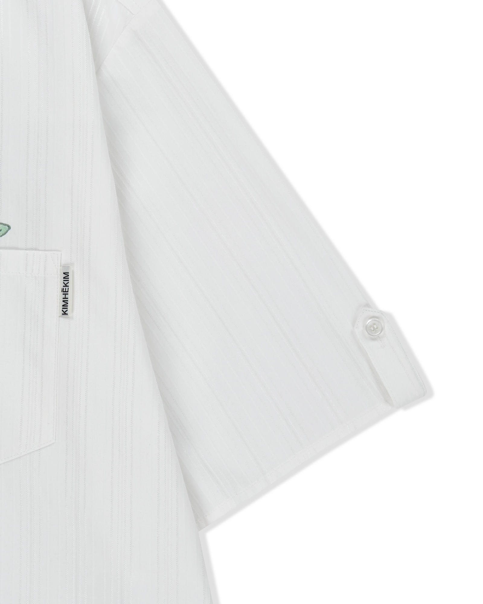 Kimhe Kim - Rose Embroidered Striped Short Sleeve Shirt (White) product image 10 | TRAB K-Fashion Australia