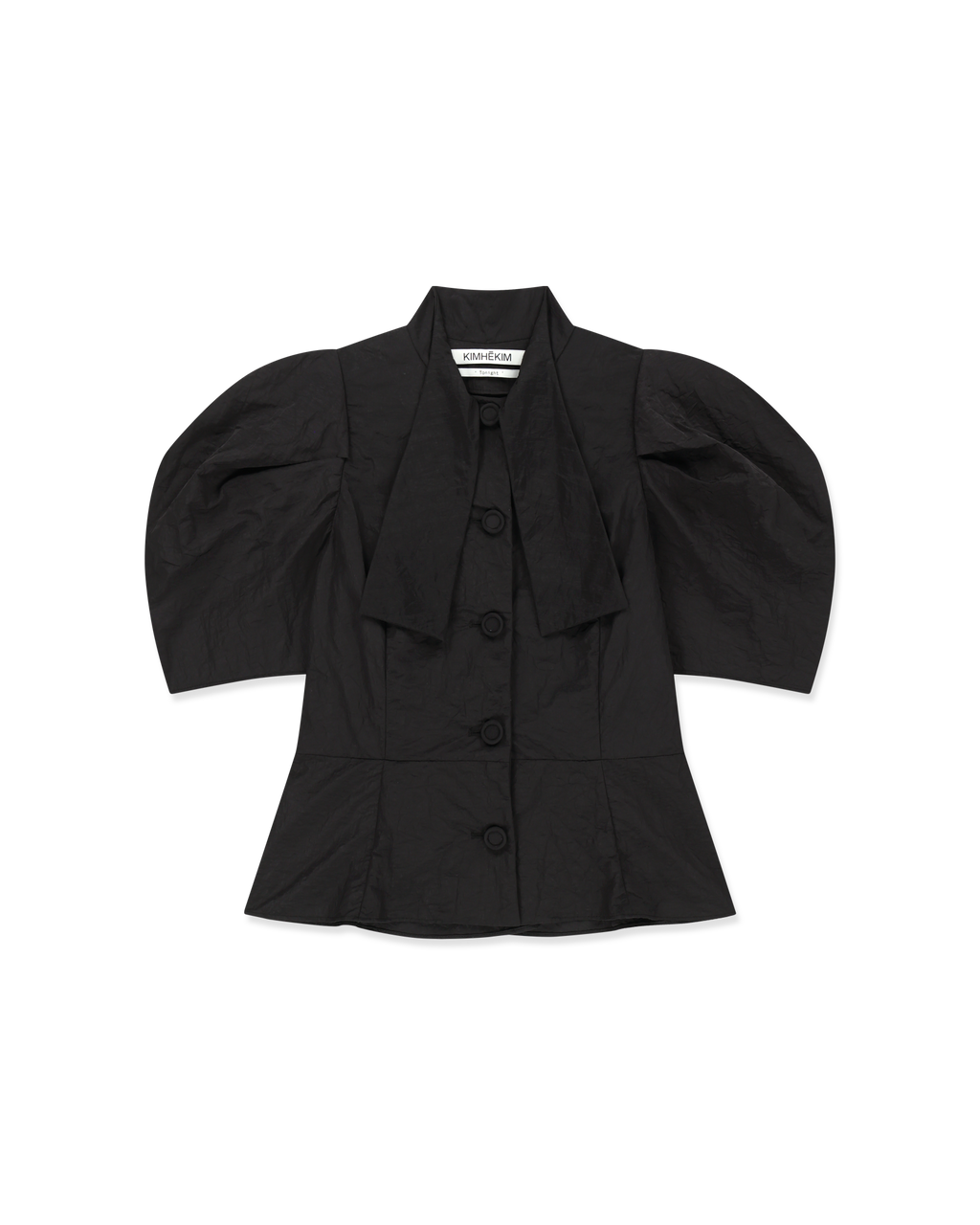 Kimhe Kim - Scarf Puff Sleeve Shirt (Black) product image 7 | TRAB K-Fashion Australia