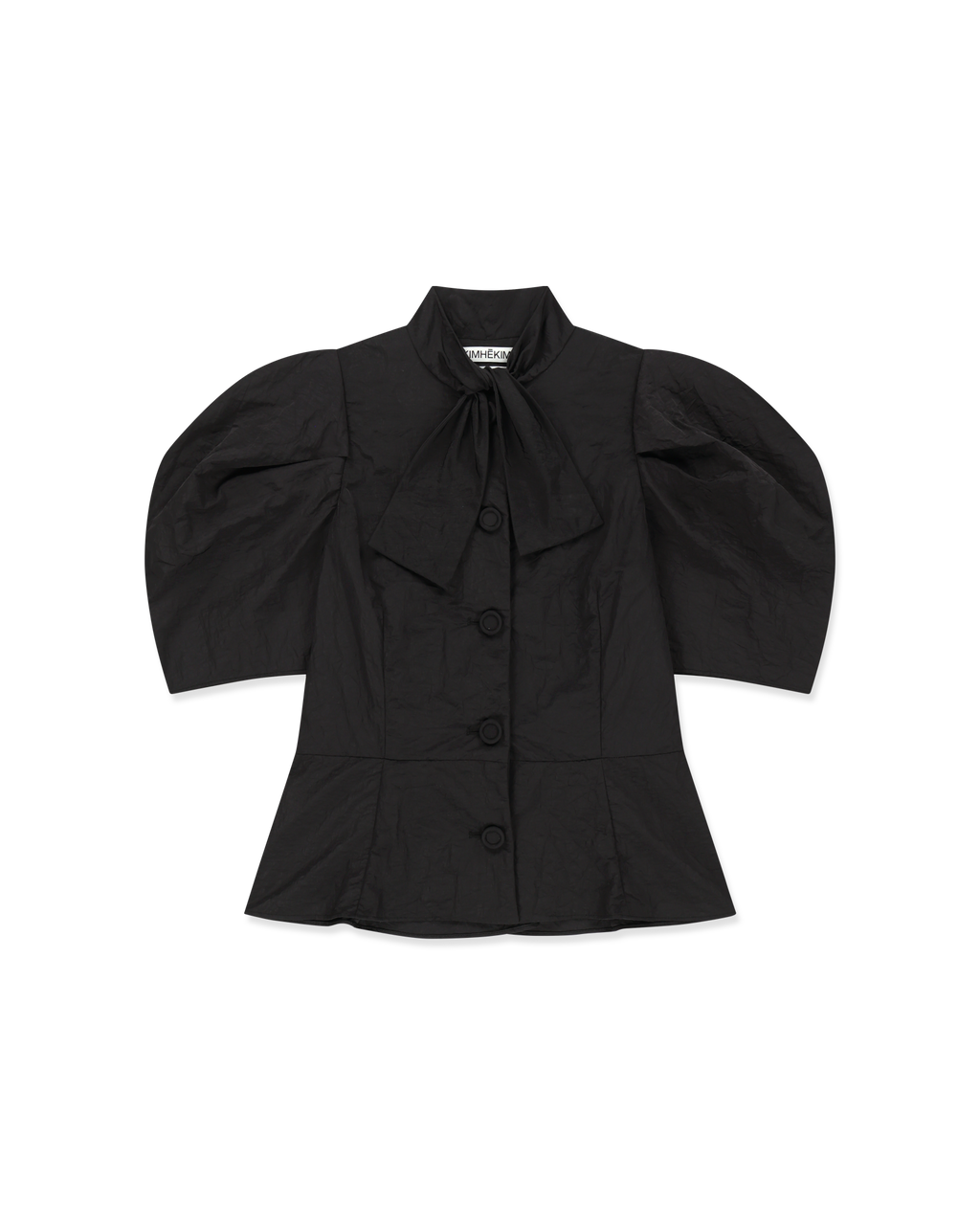 Kimhe Kim - Scarf Puff Sleeve Shirt (Black) product image 8 | TRAB K-Fashion Australia