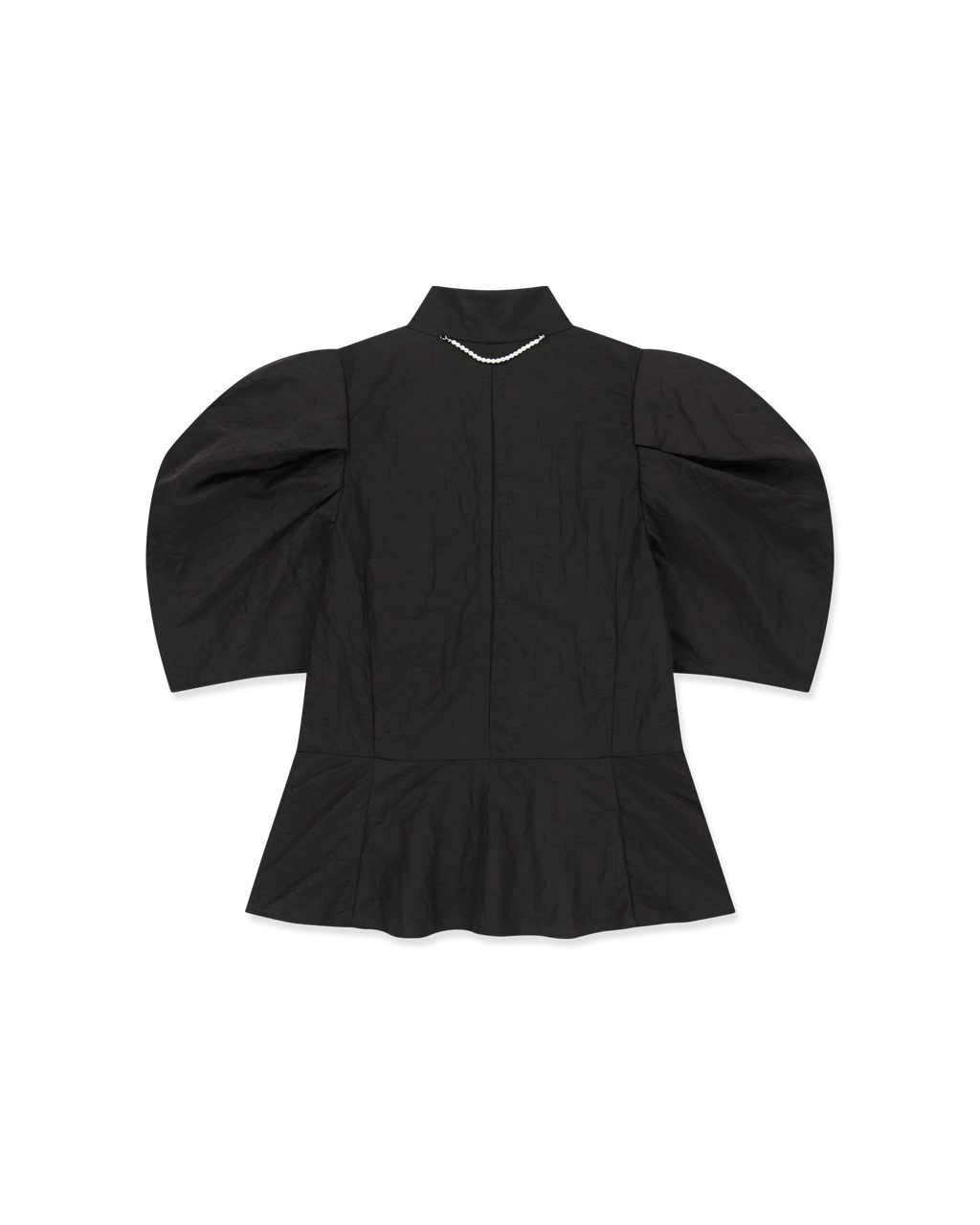 Kimhe Kim - Scarf Puff Sleeve Shirt (Black) product image 9 | TRAB K-Fashion Australia