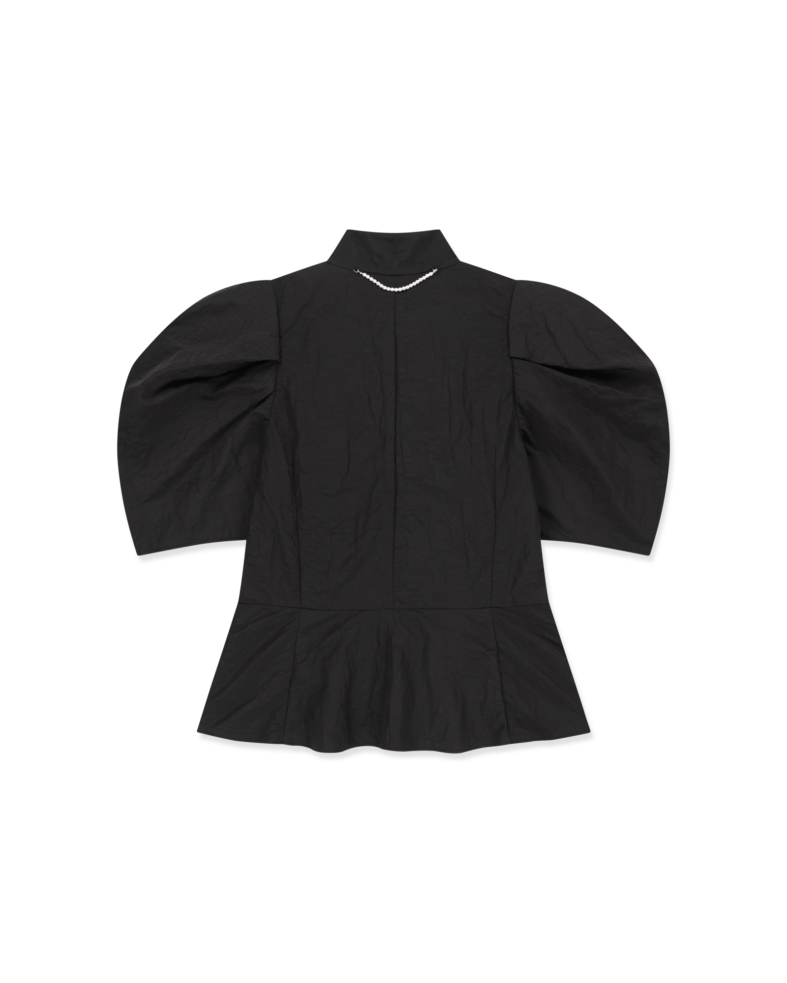 Kimhe Kim - Scarf Puff Sleeve Shirt (Black) product image 9 | TRAB K-Fashion Australia