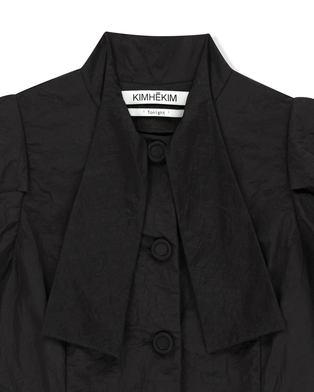 Kimhe Kim - Scarf Puff Sleeve Shirt (Black) product image 10 | TRAB K-Fashion Australia