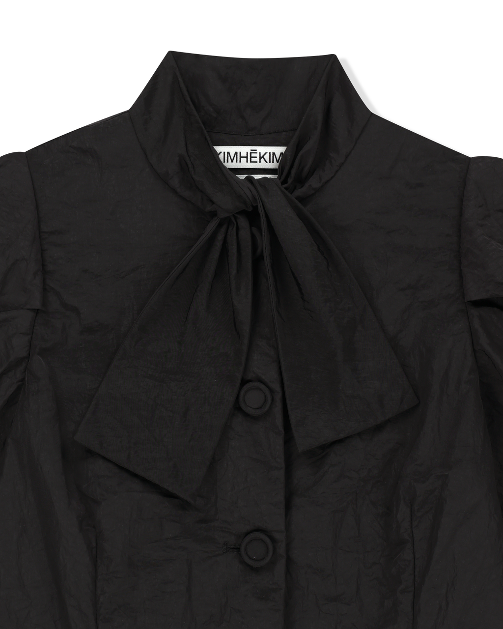 Kimhe Kim - Scarf Puff Sleeve Shirt (Black) product image 11 | TRAB K-Fashion Australia