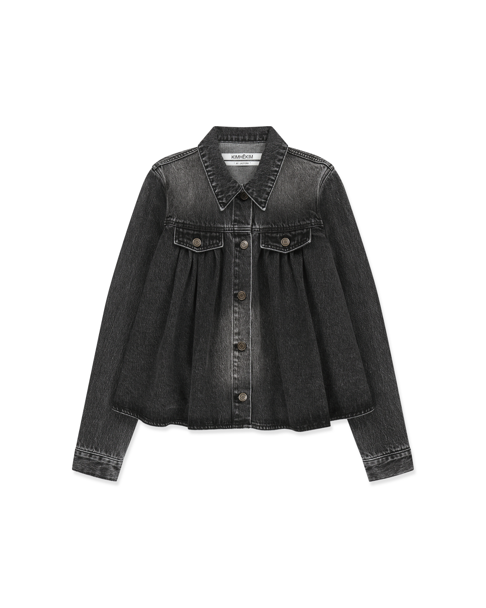Kimhe Kim - Julia Shirring Denim Jacket (Black) product image 6 | TRAB K-Fashion Australia