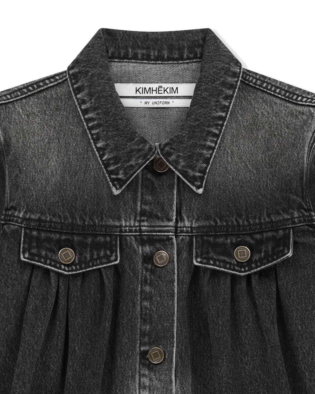 Kimhe Kim - Julia Shirring Denim Jacket (Black) product image 8 | TRAB K-Fashion Australia