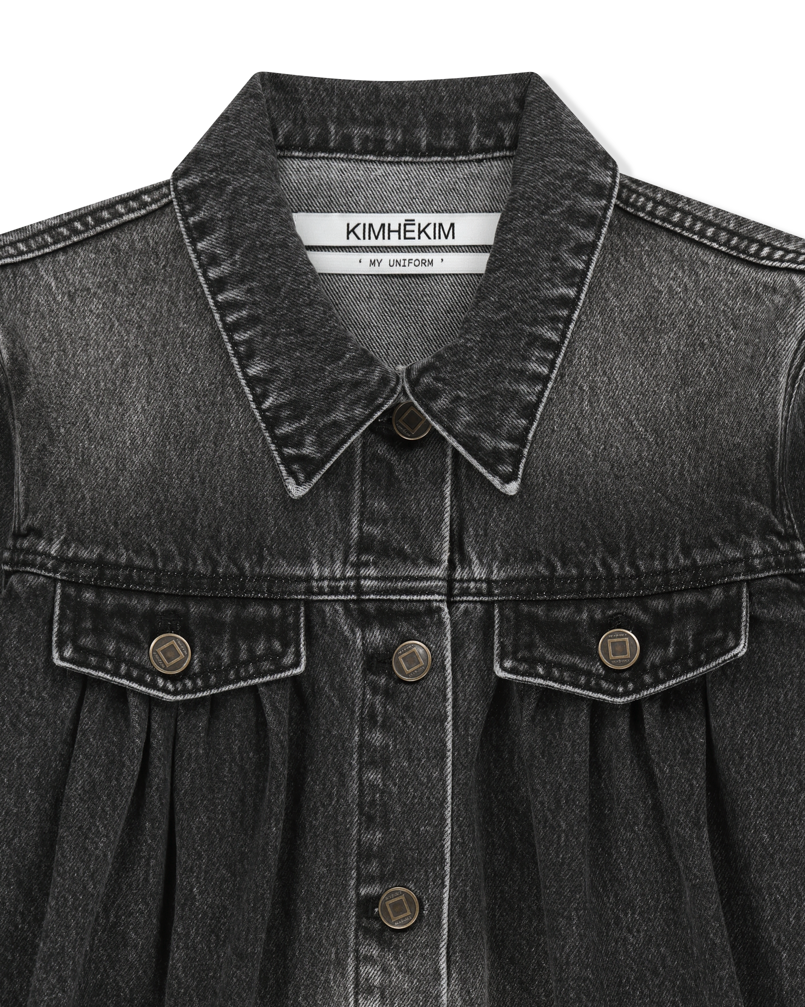 Kimhe Kim - Julia Shirring Denim Jacket (Black) product image 8 | TRAB K-Fashion Australia