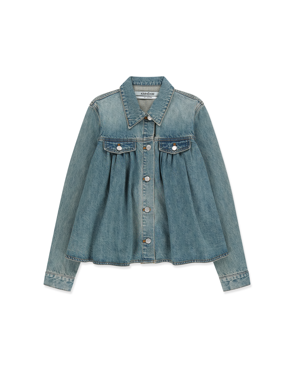 Kimhe Kim - Julia Shirring Denim Jacket (Blue) product image 6 | TRAB K-Fashion Australia