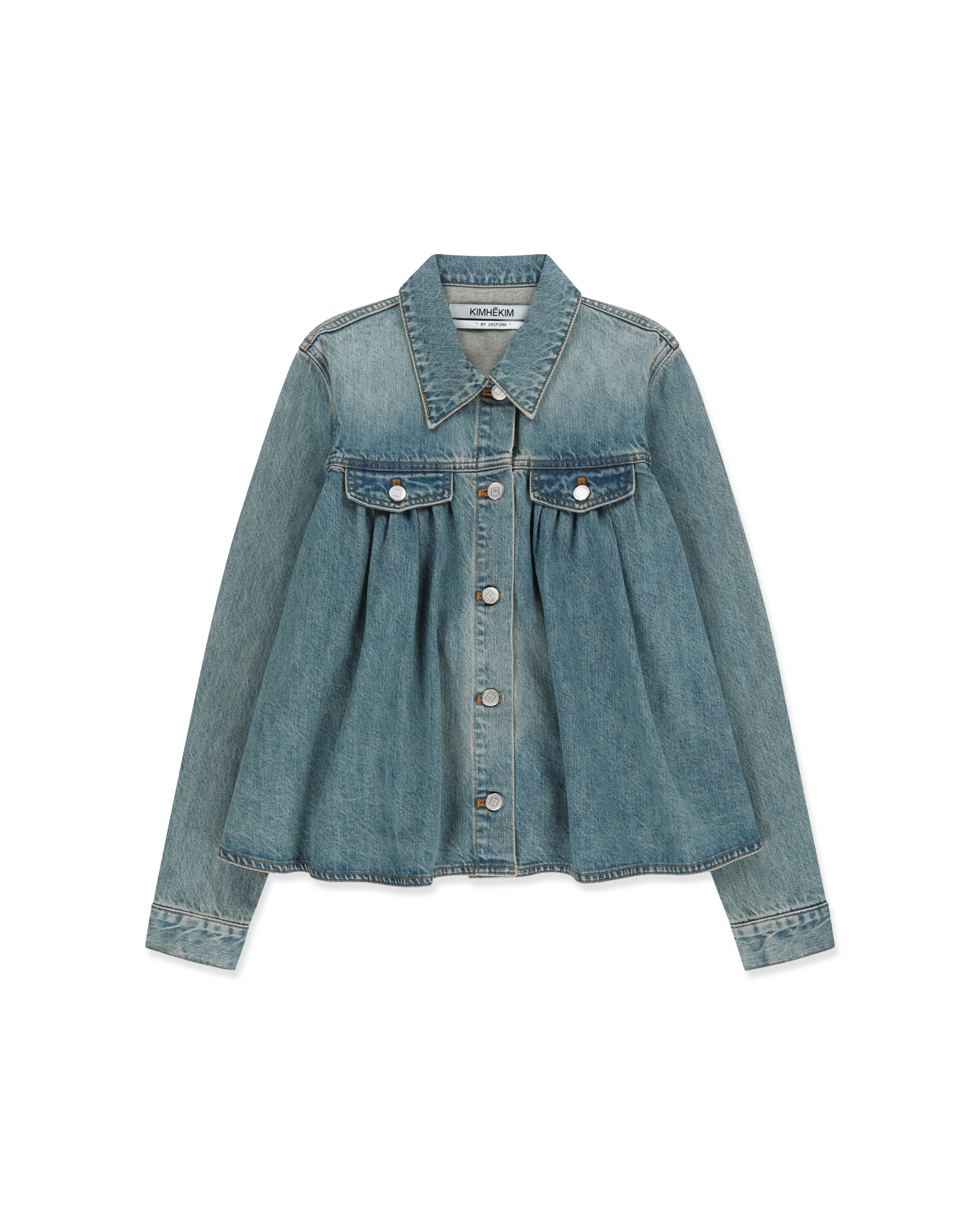 Kimhe Kim - Julia Shirring Denim Jacket (Blue) product image 6 | TRAB K-Fashion Australia