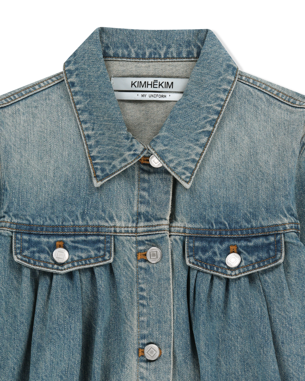 Kimhe Kim - Julia Shirring Denim Jacket (Blue) product image 8 | TRAB K-Fashion Australia
