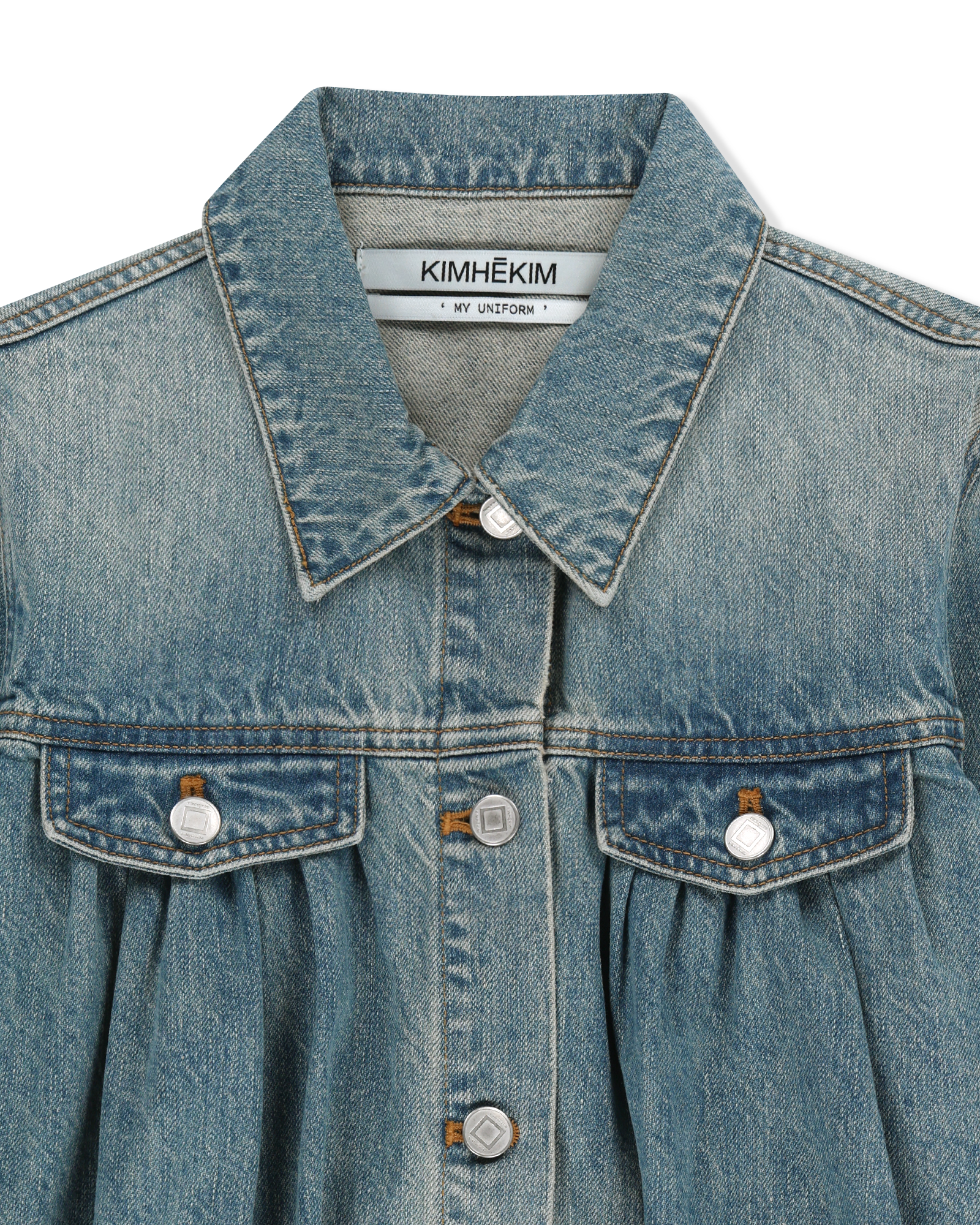 Kimhe Kim - Julia Shirring Denim Jacket (Blue) product image 8 | TRAB K-Fashion Australia