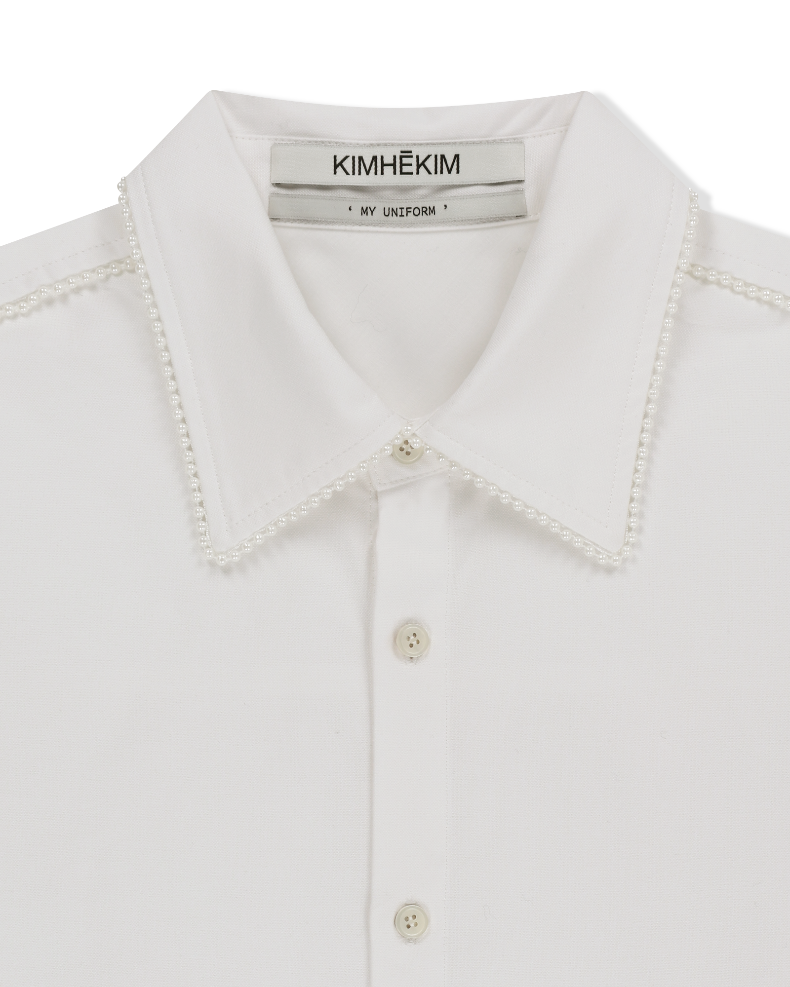 Kimhe Kim - Pearl Trimmed Shirt (White) product image 8 | TRAB K-Fashion Australia