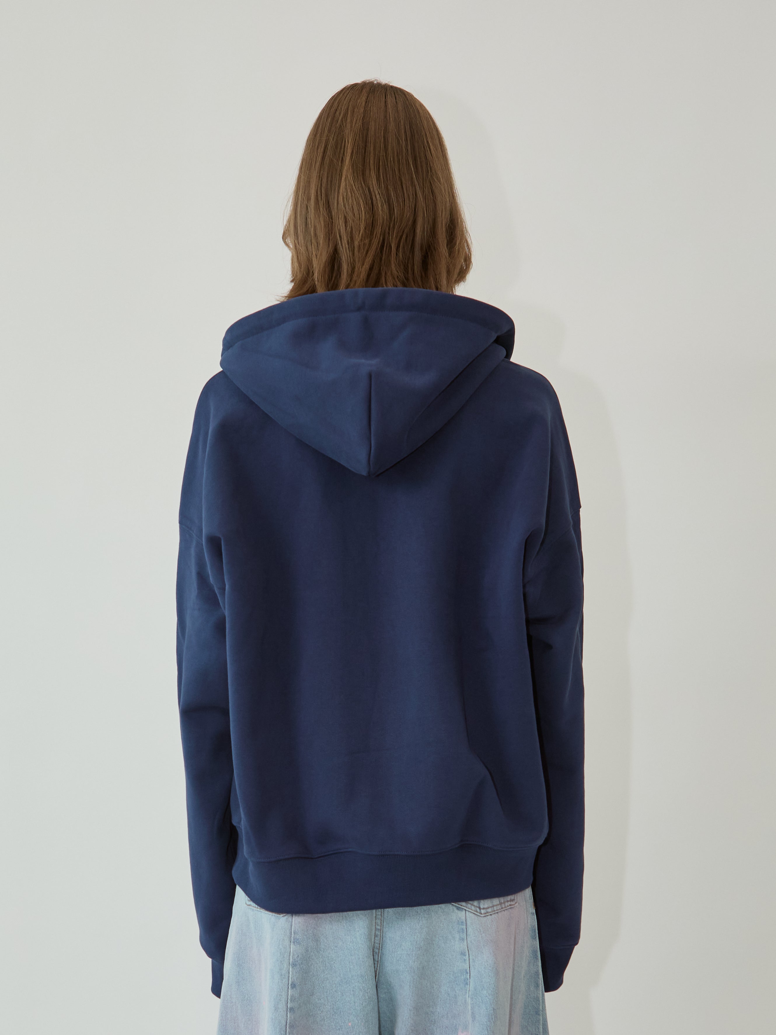 Kimhe Kim - Mini Heart Patch Zip-Up Hoodie (Navy/Yellow) product image 3 | TRAB K-Fashion Australia