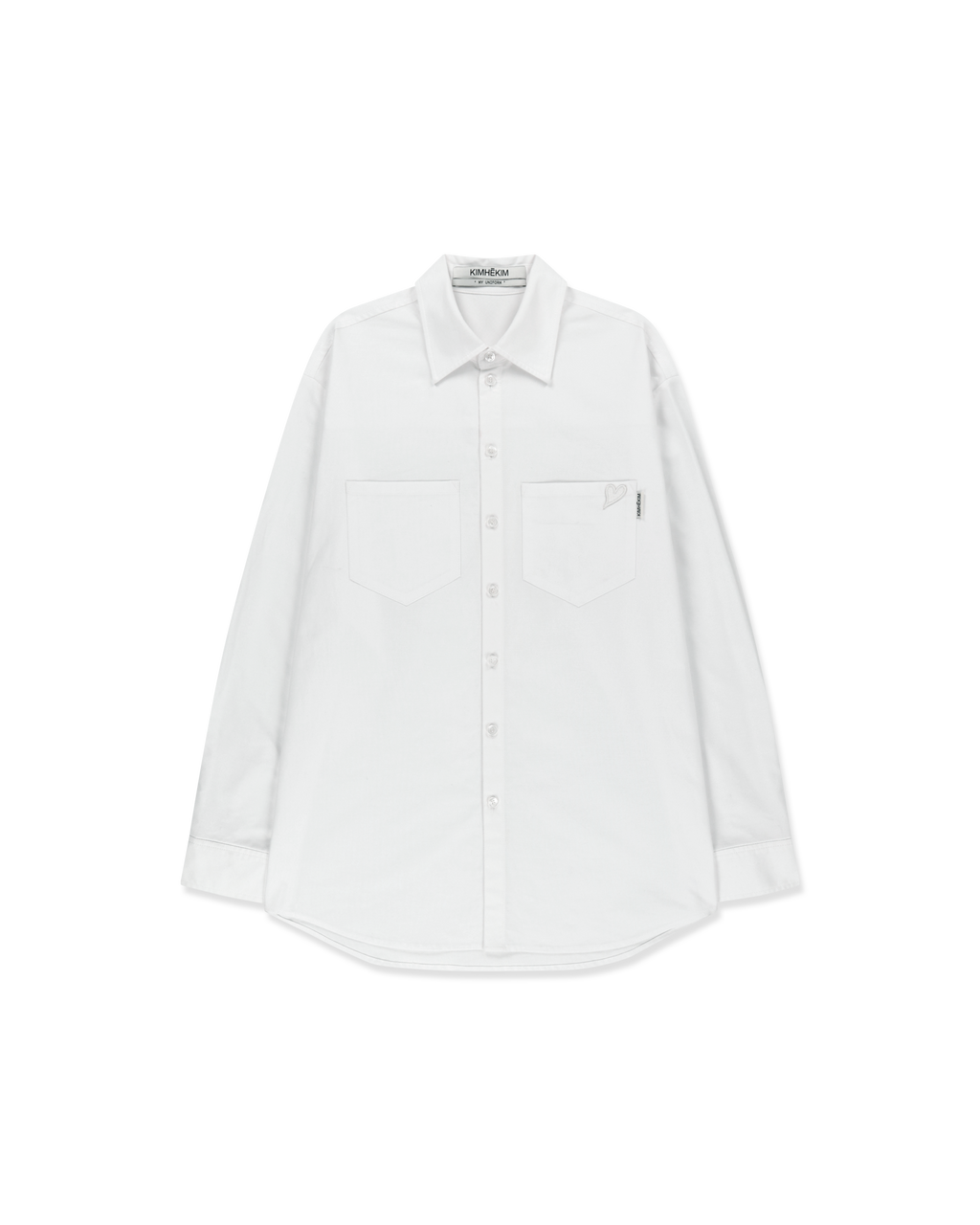 Kimhe Kim - Mini Heart Patch Double Pockets Shirt (White) product image 4 | TRAB K-Fashion Australia