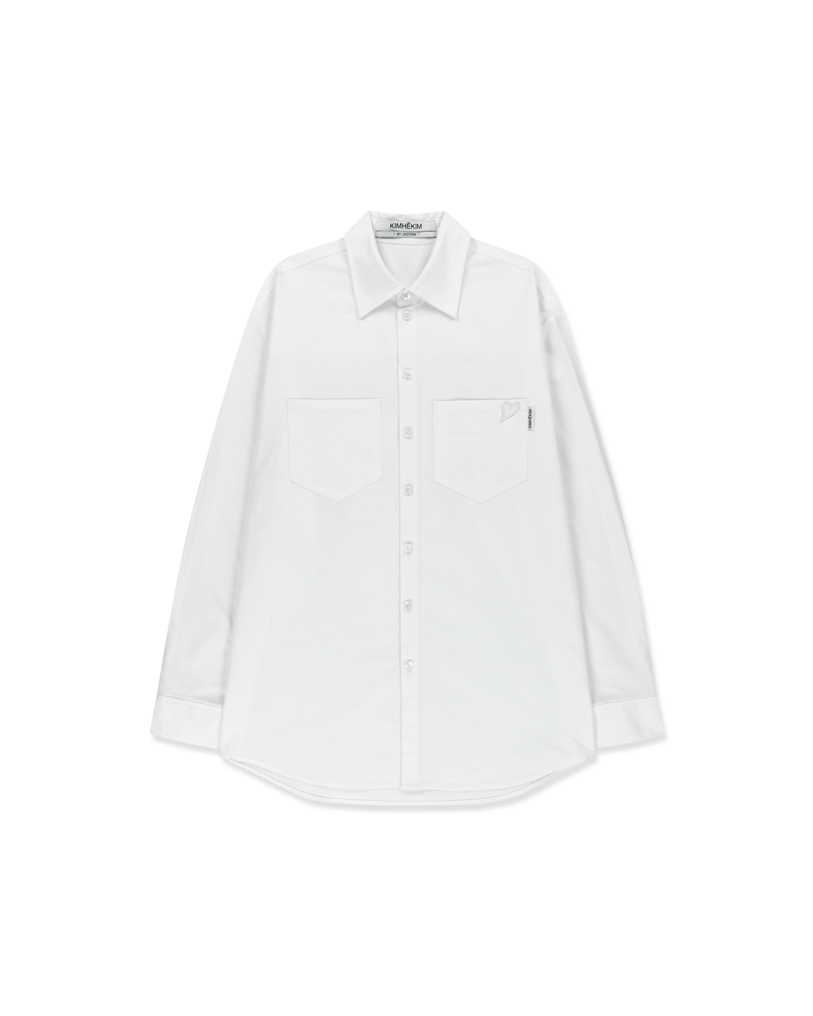 Kimhe Kim - Mini Heart Patch Double Pockets Shirt (White) product image 4 | TRAB K-Fashion Australia