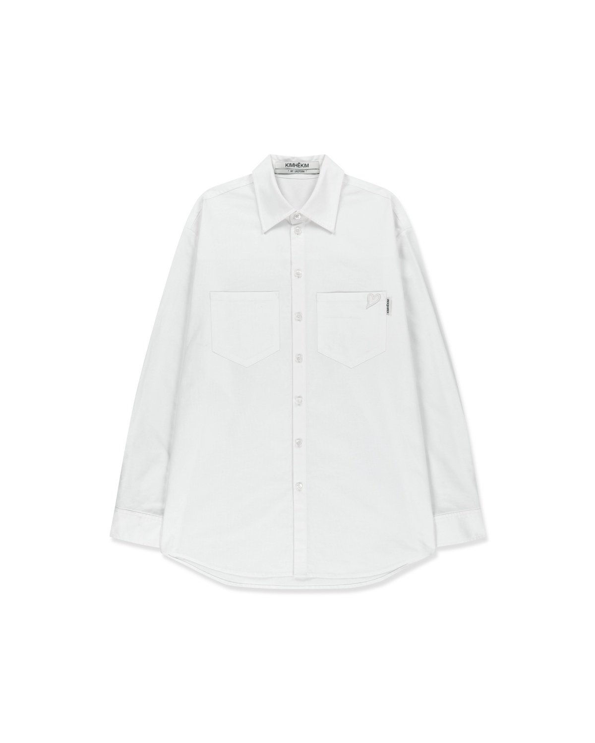 Kimhe Kim - Mini Heart Patch Double Pockets Shirt (White) product image 4 | TRAB K-Fashion Australia