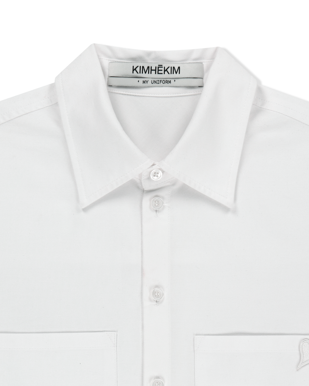 Kimhe Kim - Mini Heart Patch Double Pockets Shirt (White) product image 6 | TRAB K-Fashion Australia