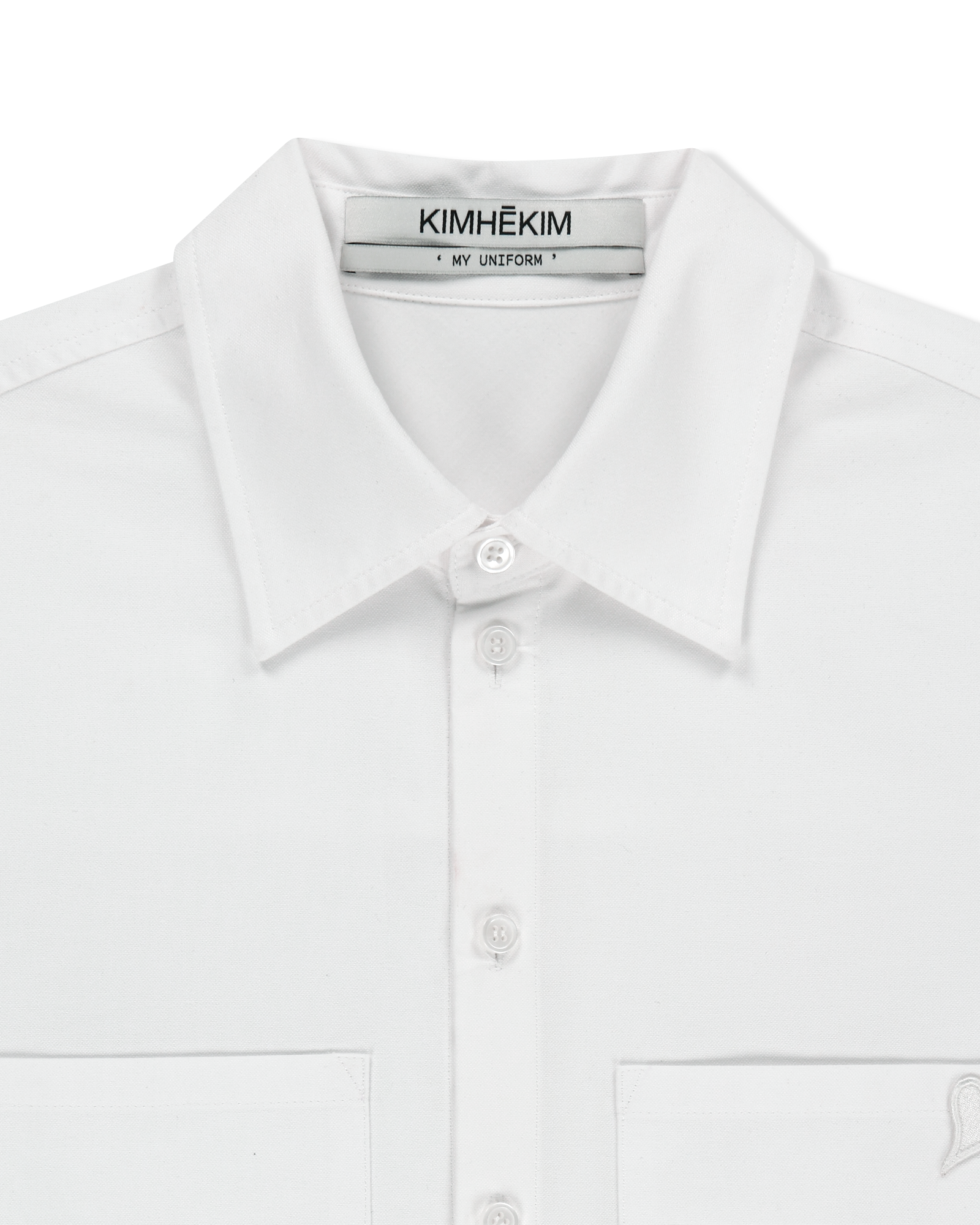 Kimhe Kim - Mini Heart Patch Double Pockets Shirt (White) product image 6 | TRAB K-Fashion Australia