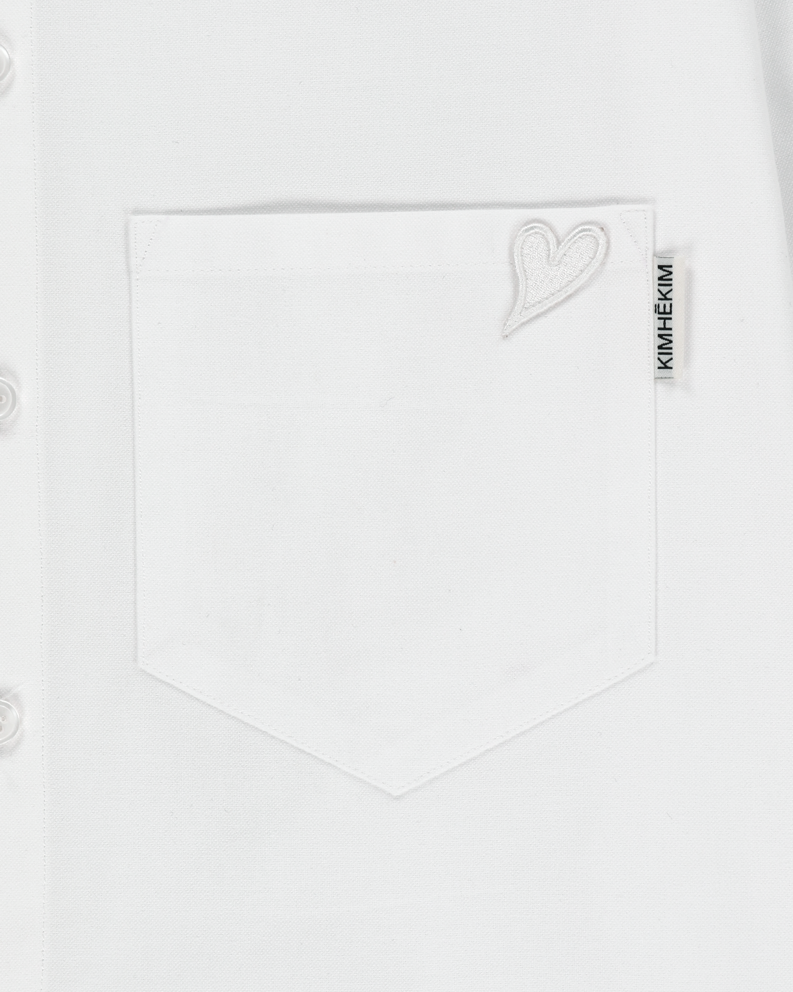 Kimhe Kim - Mini Heart Patch Double Pockets Shirt (White) product image 7 | TRAB K-Fashion Australia