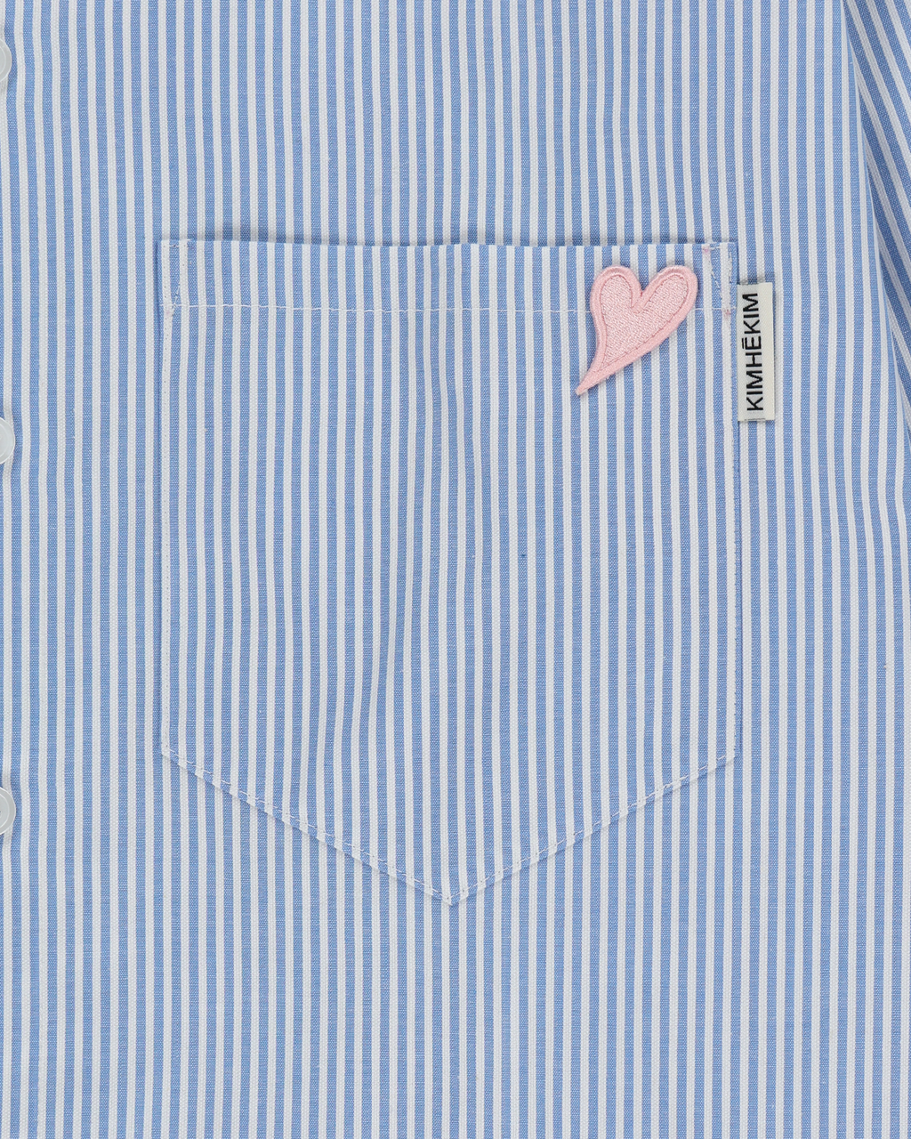 Kimhe Kim - Mini Heart Patch Double Pockets Shirt (Sky Blue/Pink) product image 7 | TRAB K-Fashion Australia