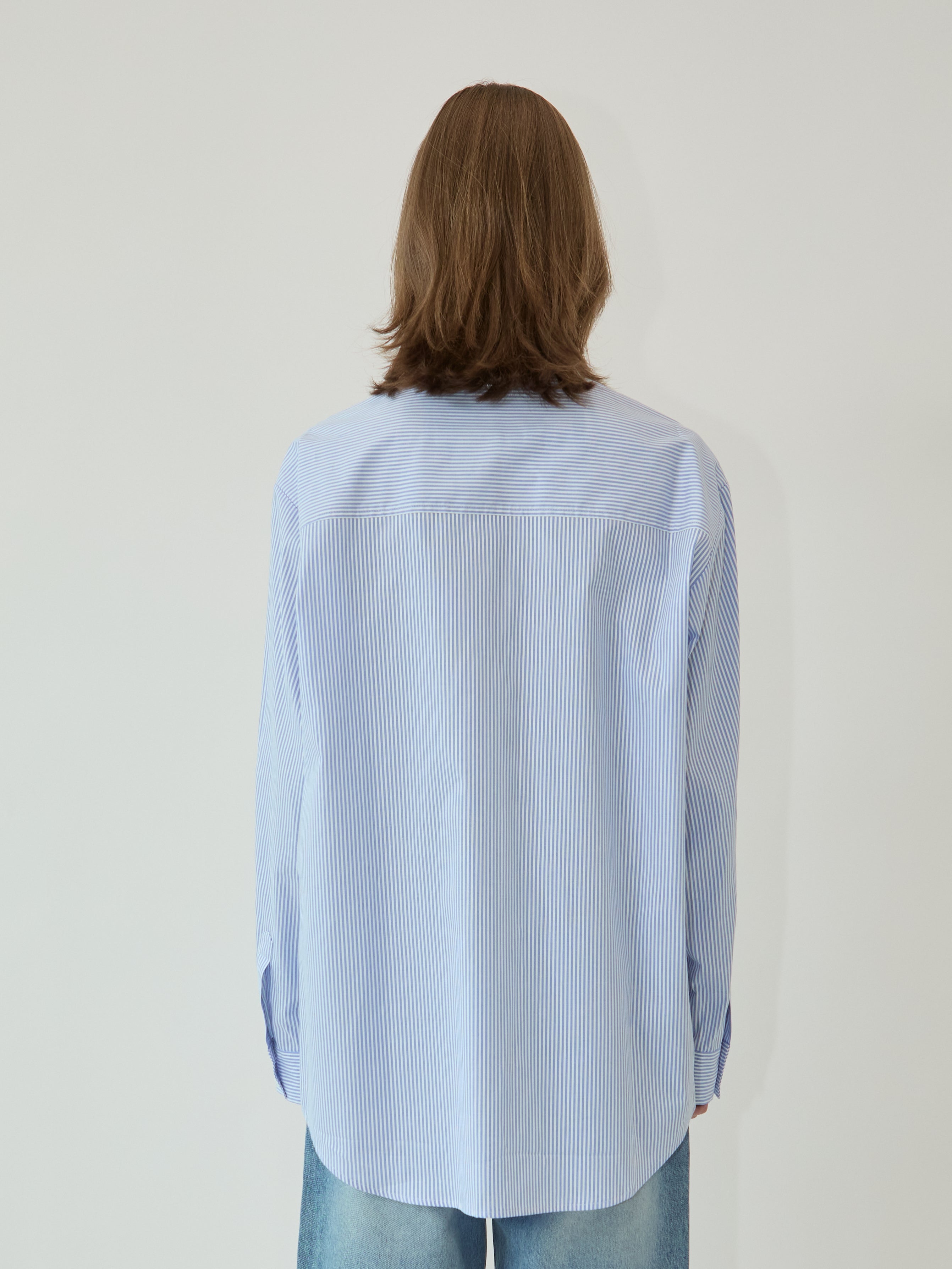 Kimhe Kim - Mini Heart Patch Double Pockets Shirt (Sky Blue/Pink) product image 3 | TRAB K-Fashion Australia