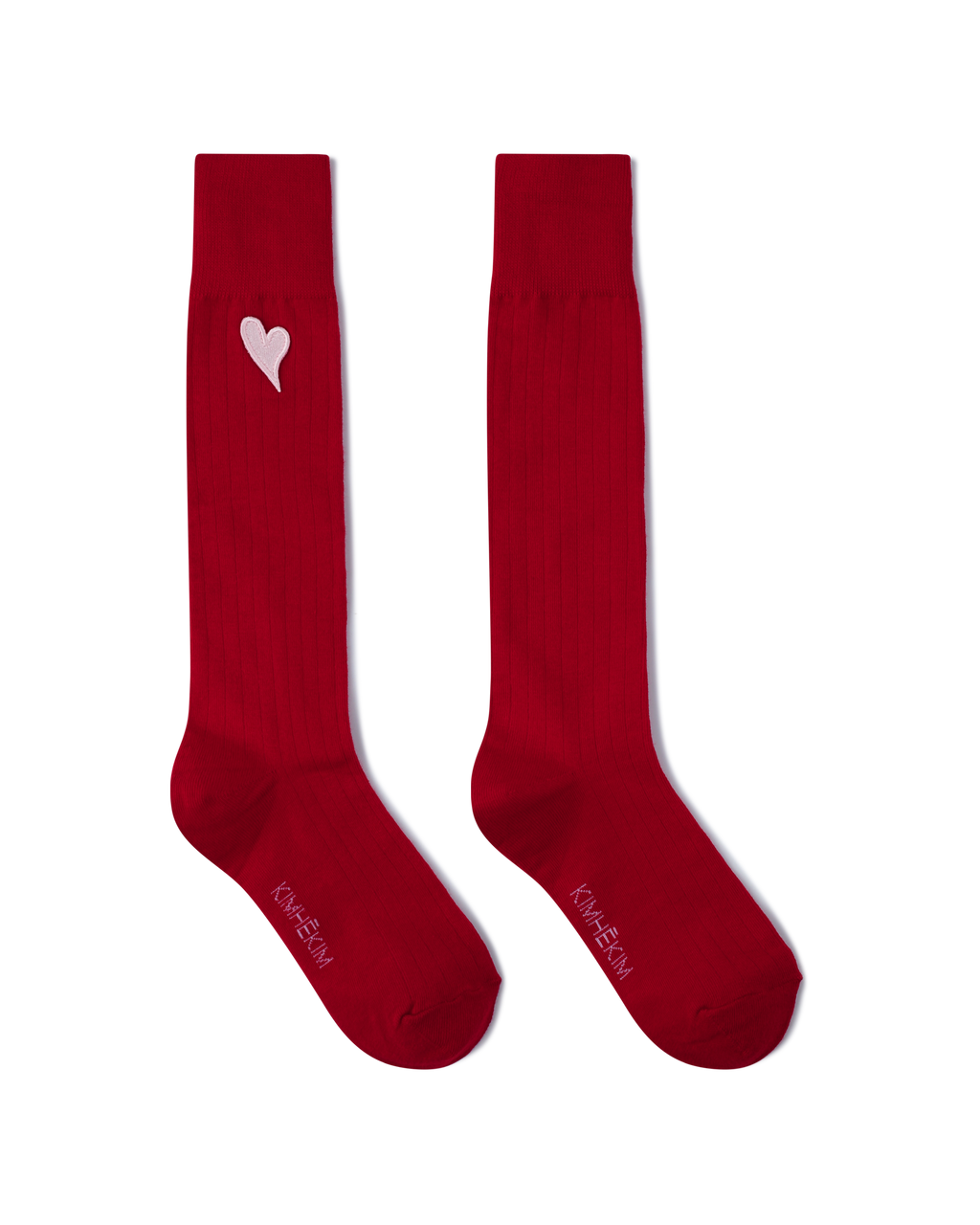 Kimhe Kim - Mini Heart Patch Socks (Red/ Pink) product image 1 | TRAB K-Fashion Australia