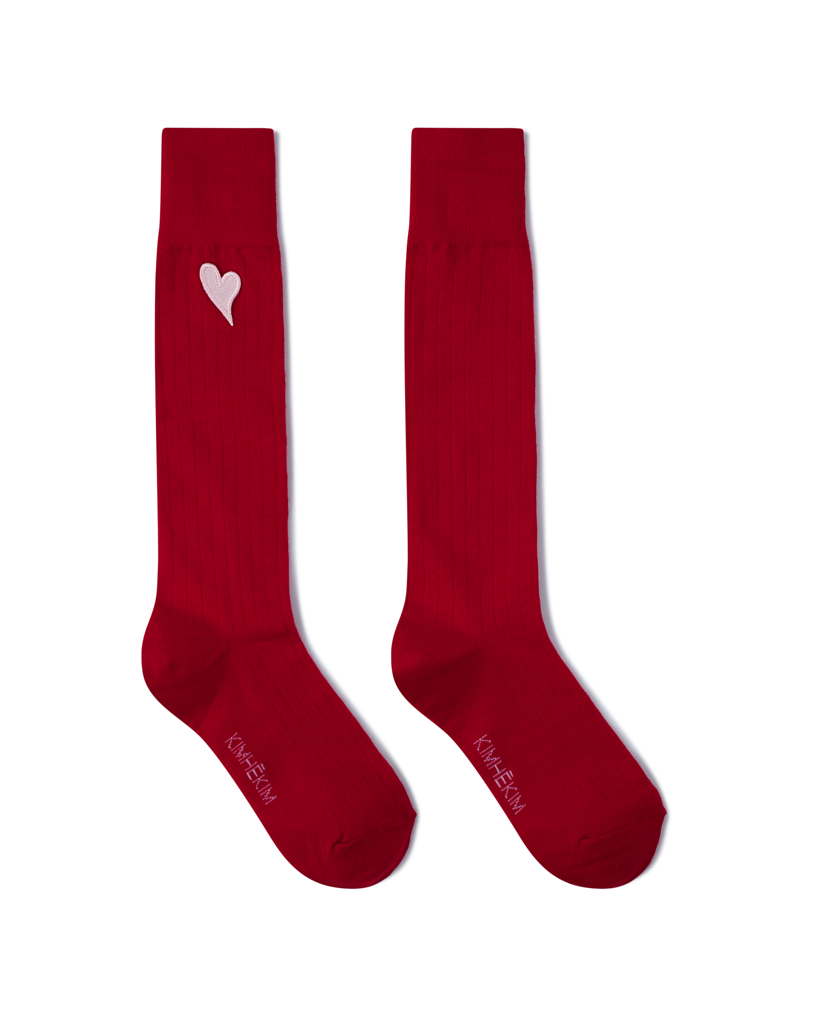 Kimhe Kim - Mini Heart Patch Socks (Red/ Pink) product image 1 | TRAB K-Fashion Australia